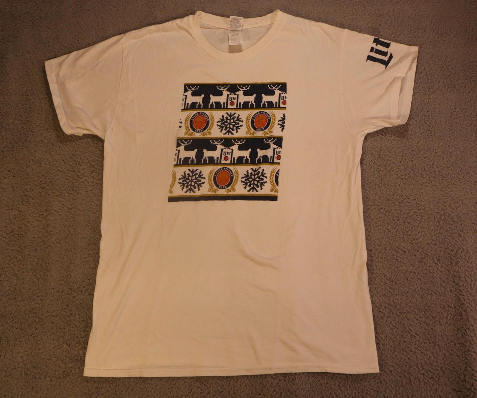 Other Miller Lite Ugly Sweater Shirt Medium Gildan y2k white Size US M / EU 48-50 / 2 - 2 Thumbnail