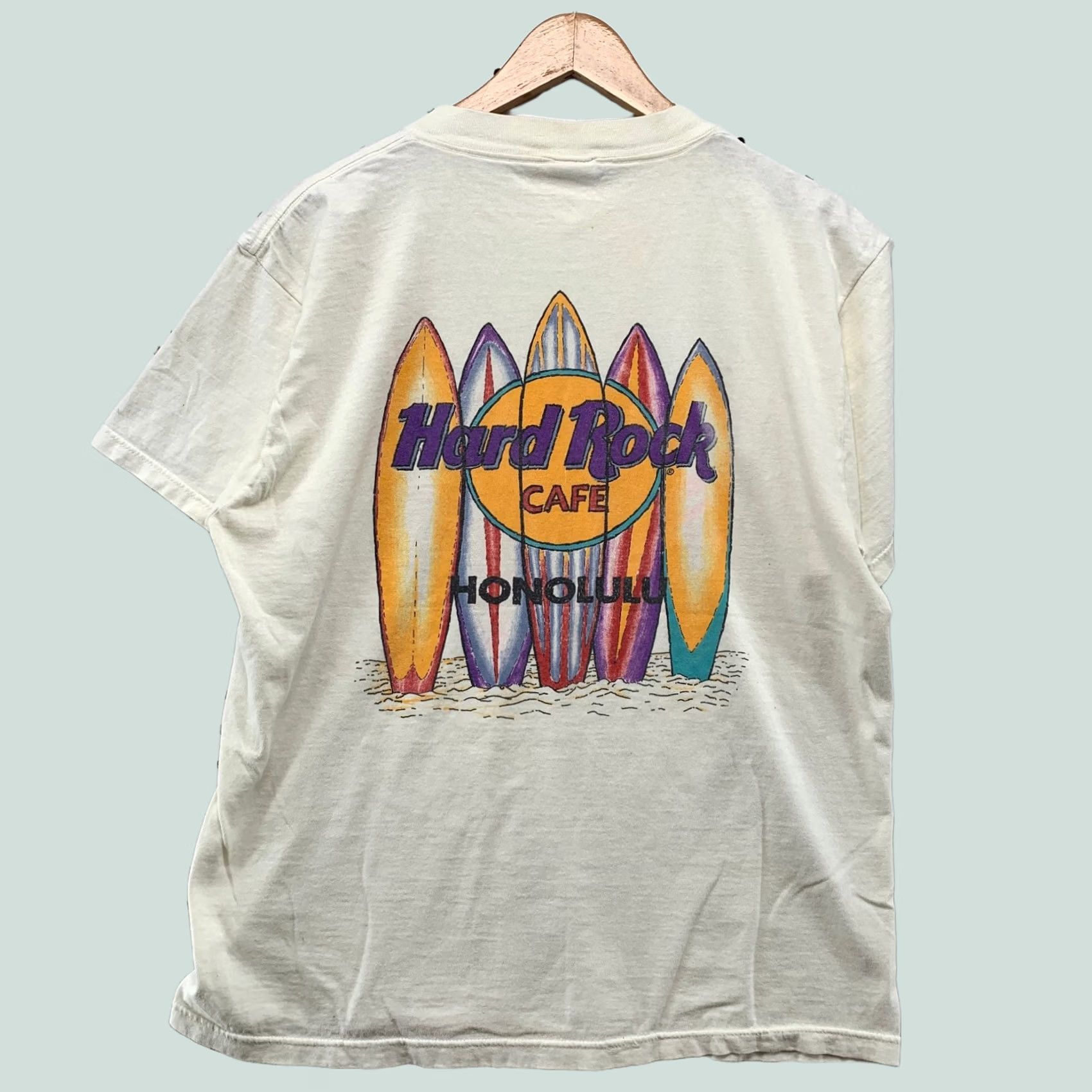 Hard Rock Cafe VINTAGE Hard Rock Honolulu Shirt Mens L White Surfboard Single Stitch USA Shirt Mens L White Surfboard 90s Beach Size US L / EU 52-54 / 3 - 1 Thumbnail
