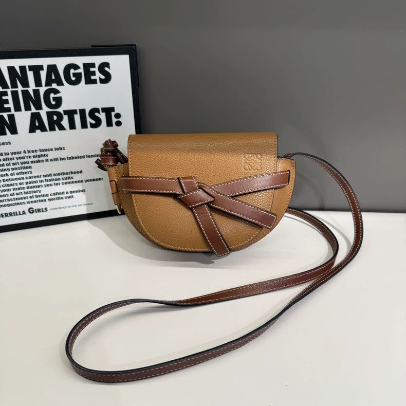 LOEWE size os Mini saddle bag caramel color