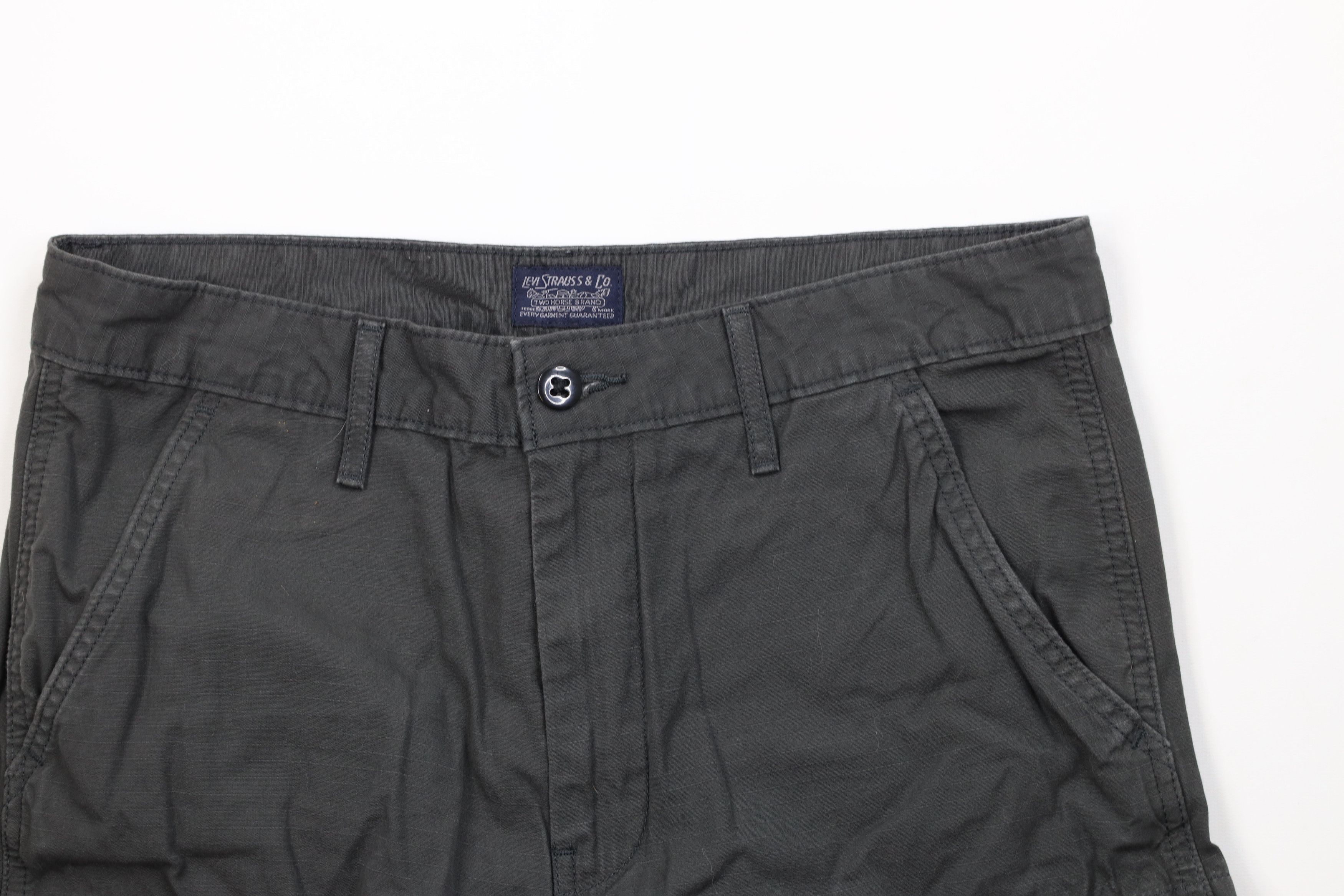 Levi's Vintage Y2K Levis Fit Ripstop Cargo Shorts Dark Gray Cotton Size US 31 - 2 Thumbnail