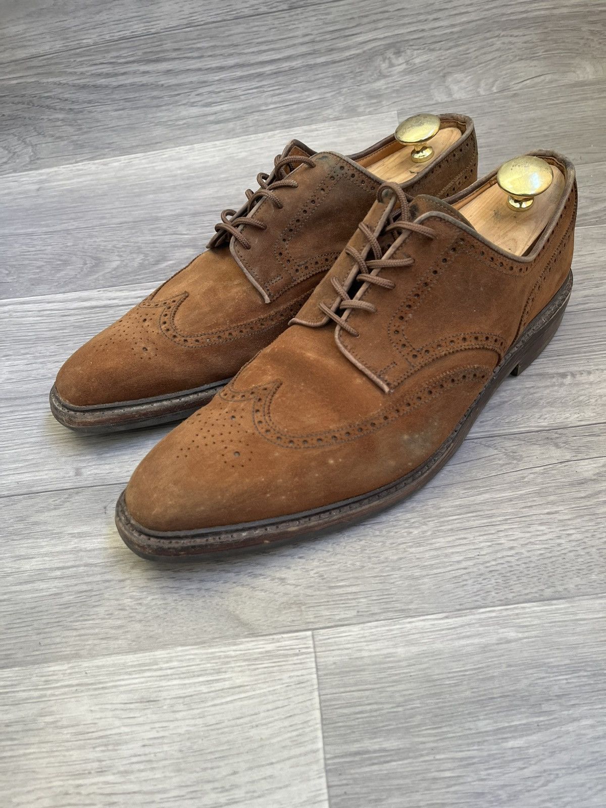 Crockett & Jones Crockett & jones brown suede wingtip oxford leather shoes Size US 10.5 / EU 43-44 - 1 Thumbnail