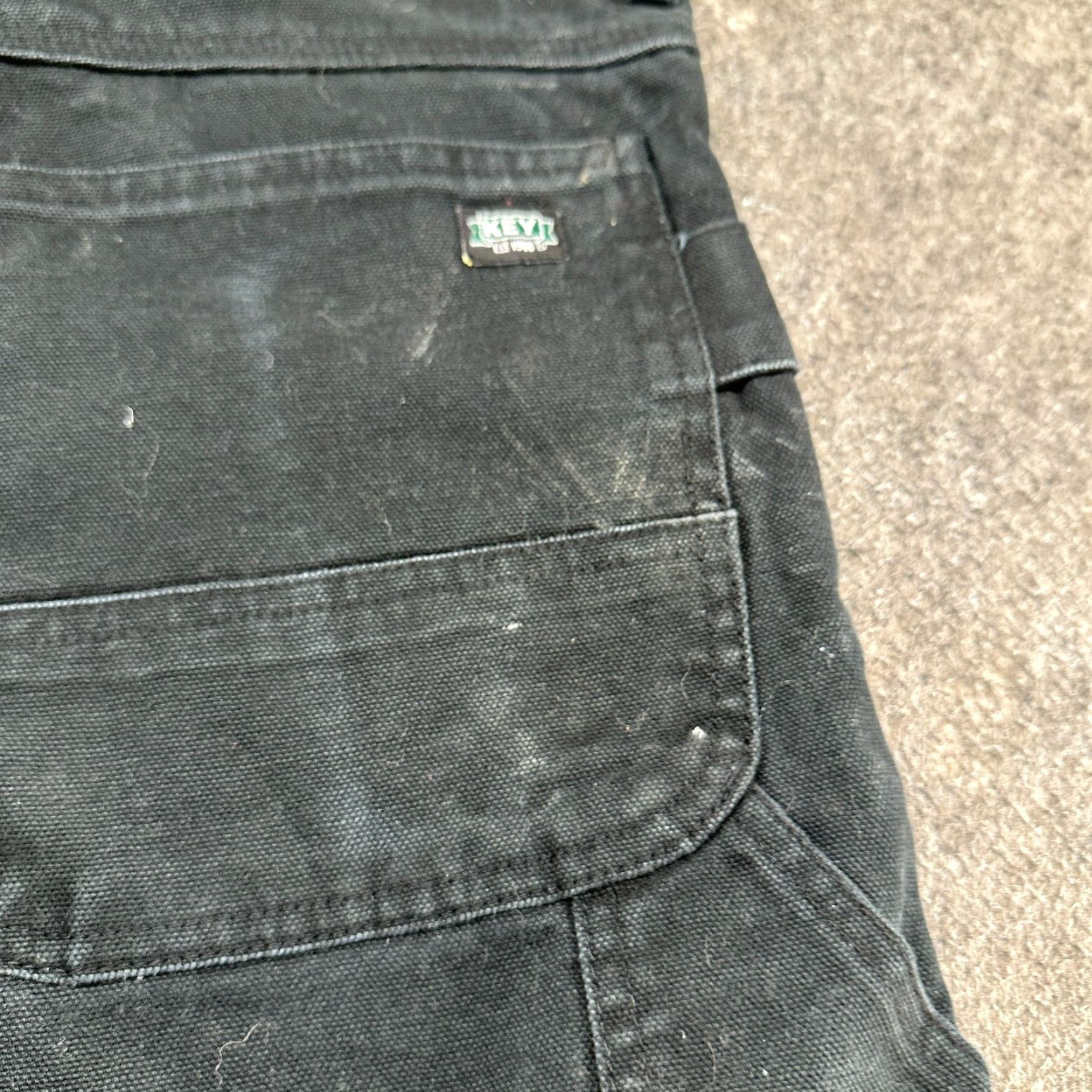 Vintage Key Pants Mens 30x32 Black Carpenter Workwear Duck Canvas Double Knee Cotton Pants Size US 30 / EU 46 - 5 Thumbnail