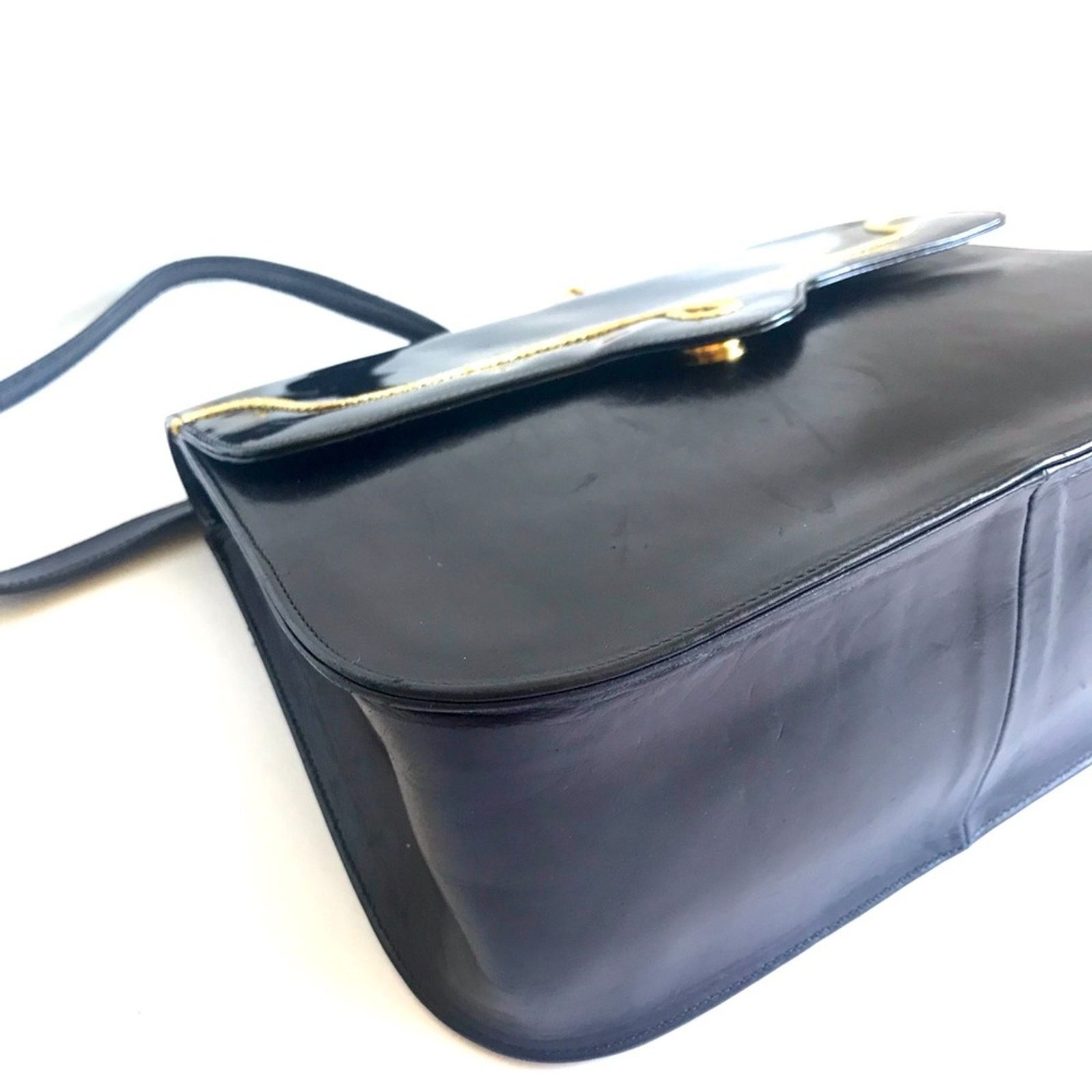 Bally BALLY Chain Flap Shoulder Crossbody Bag ⭐️ Patent Leather Size ONE SIZE - 11 Thumbnail