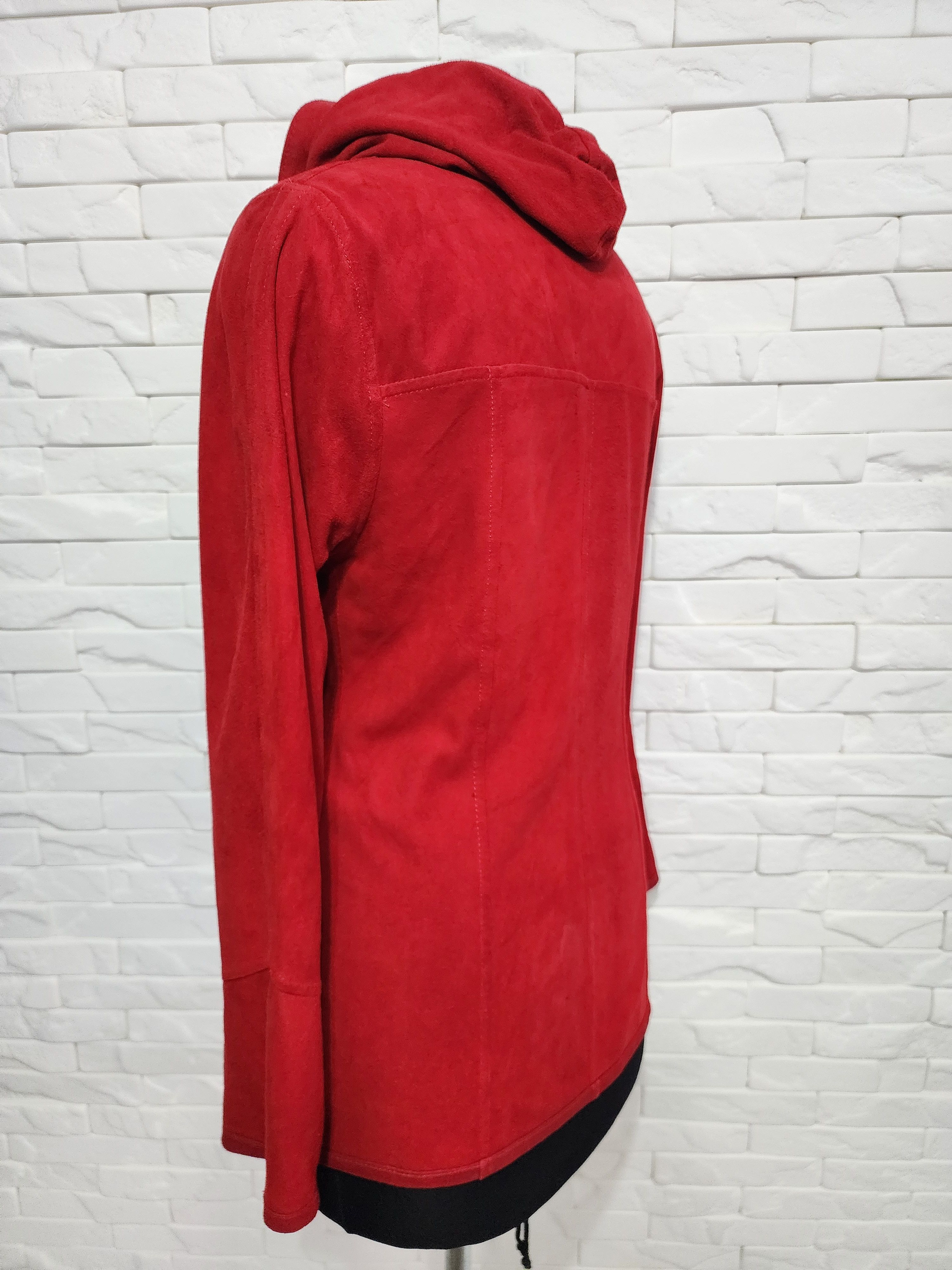 Uniqlo Red reversible leather jacket for women with a hood. Size L / US 10 / IT 46 - 6 Thumbnail