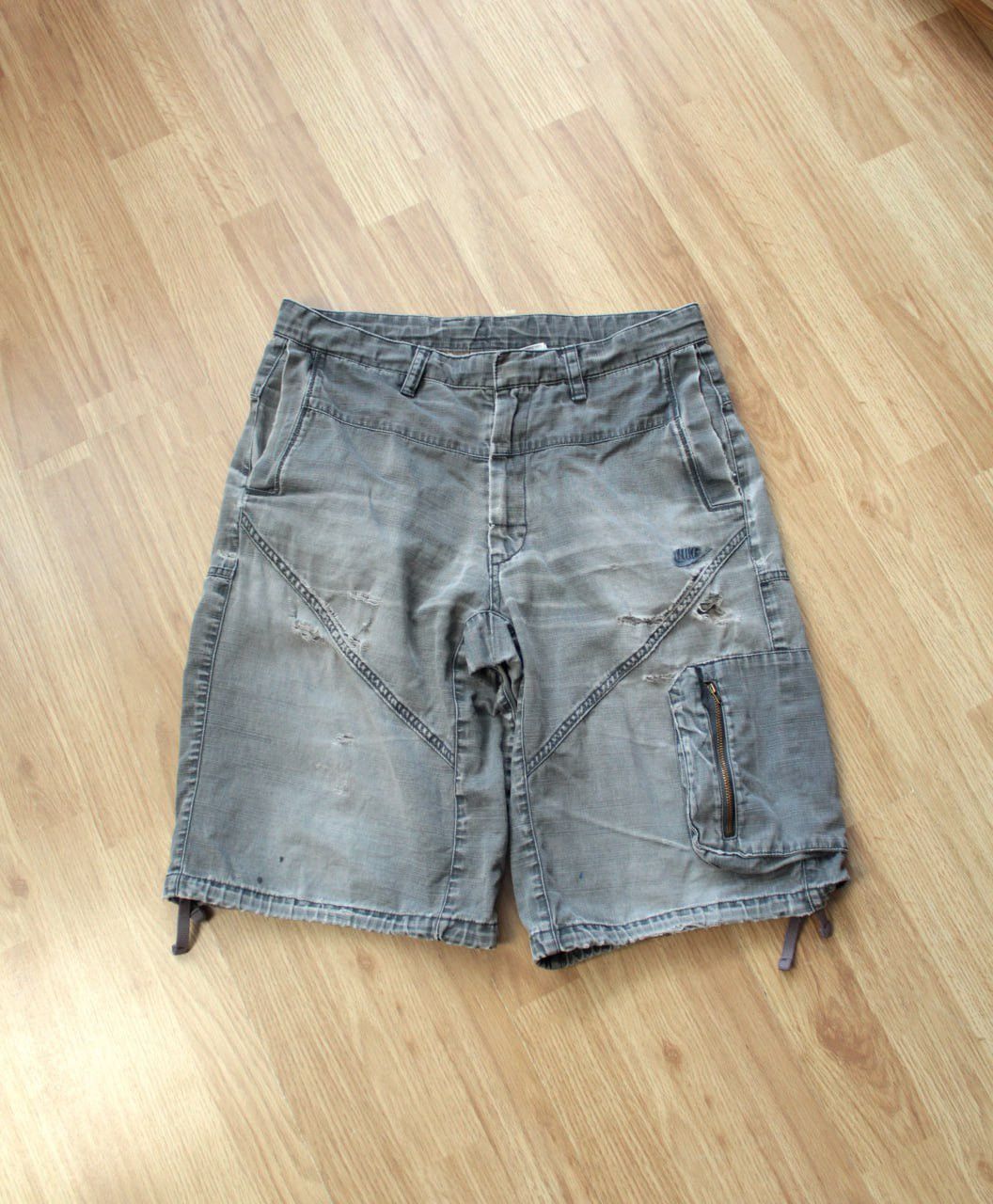 Nike 🔥 Vintage Nike Cargo Destroyed Shorts Distressed Carhartt Size US 30 / EU 46 - 2 Thumbnail