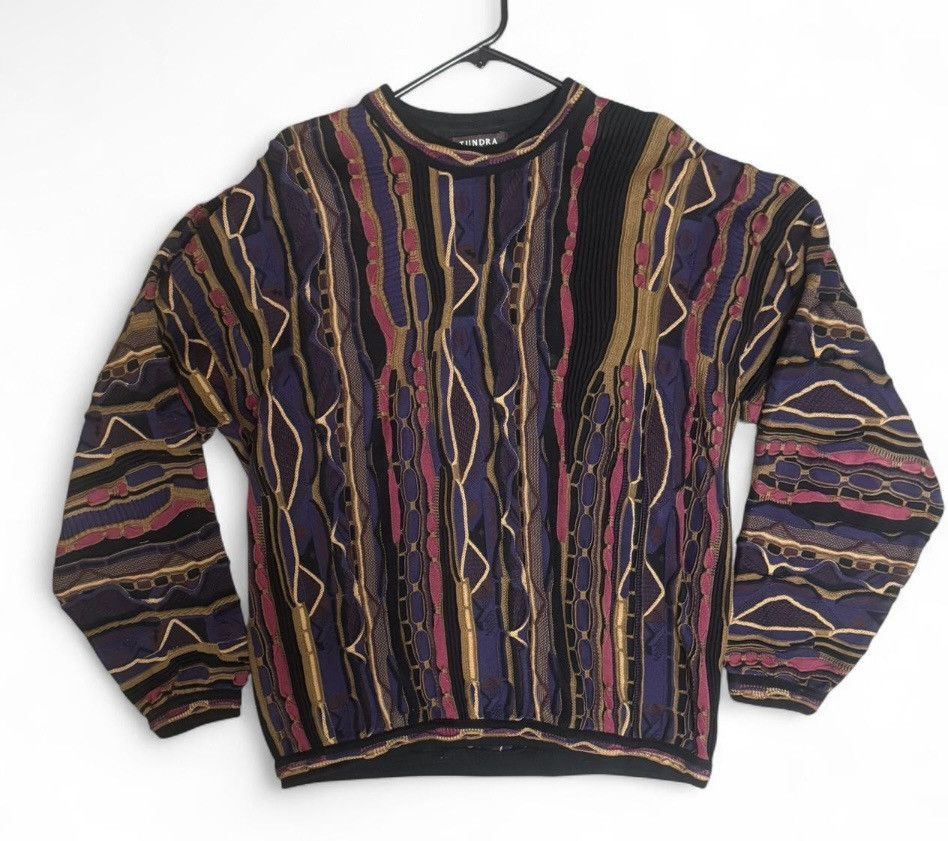 Tundra by Bachrach Canadian 3D Coogi-stlyle knitwear MENS L