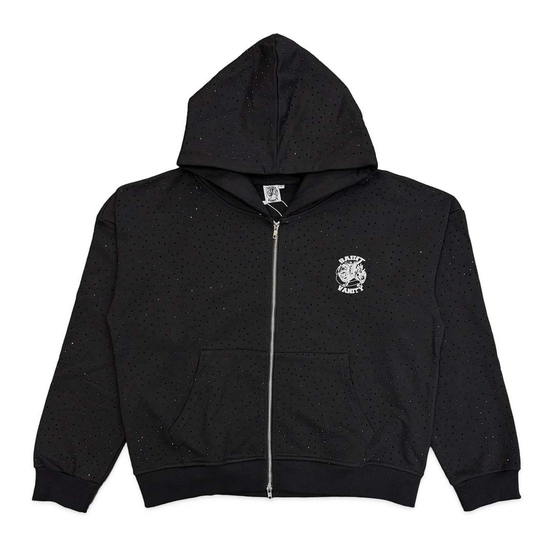 Saint Vanity VVS Rhinestone Oreo Zip Up Hoodie Size US S / EU 44-46 / 1 - 1 Thumbnail