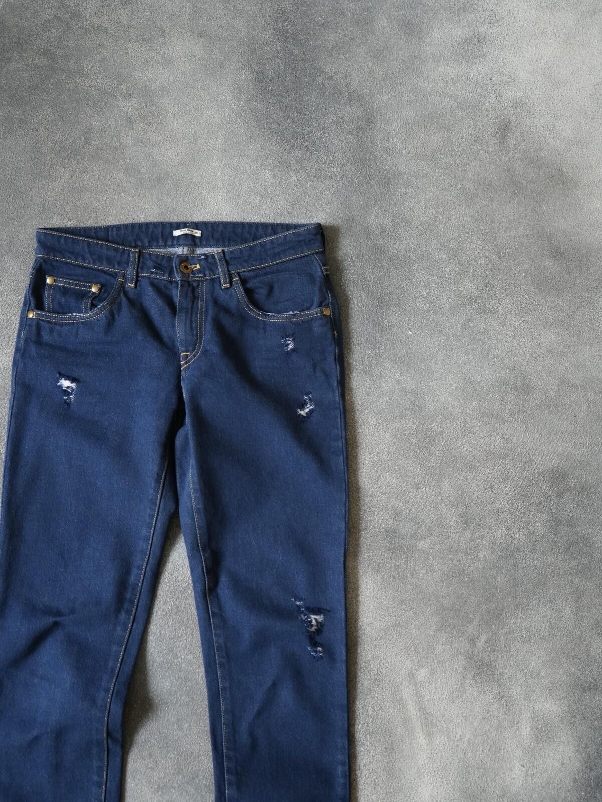 Miu Miu Miu Miu Distressed W/ Lace Part Skinny Jeans Pants Size 26" / US 2 / IT 38 - 4 Thumbnail