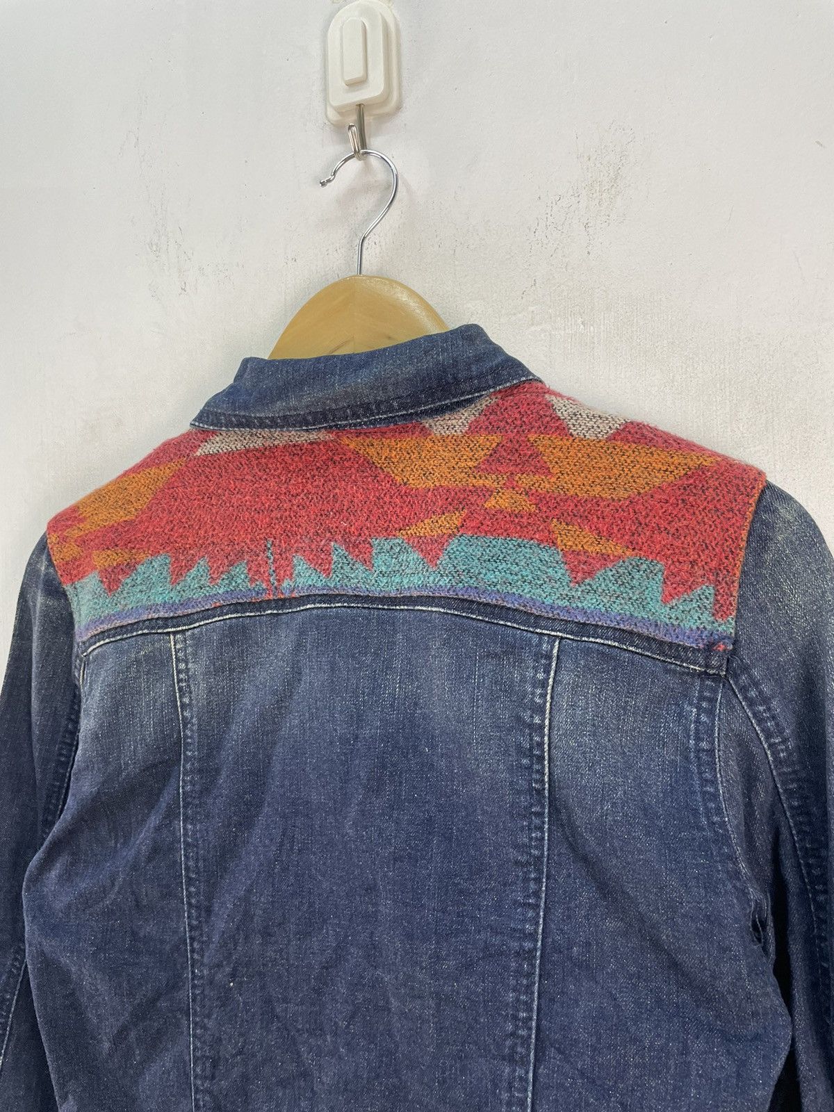 If Six Was Nine × Zara Zara Women Trucker Denim Jacket Native Navajo Patchwork Size S / US 4 / IT 40 - 4 Thumbnail