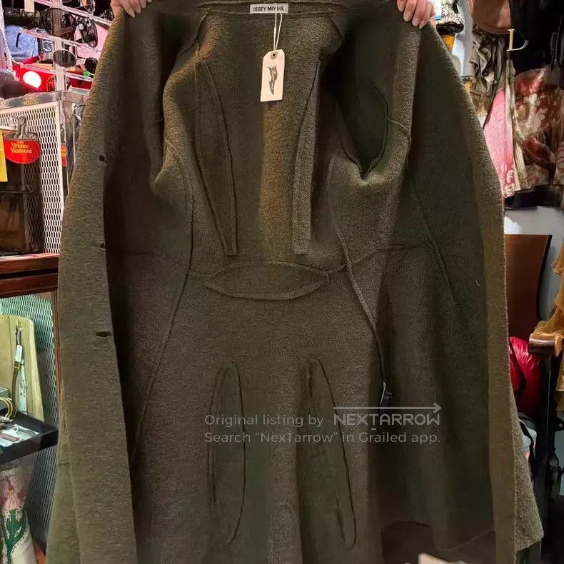 Issey Miyake Issey Miyake 3D tailored spliced green wool coat Size M / US 6-8 / IT 42-44 - 4 Thumbnail