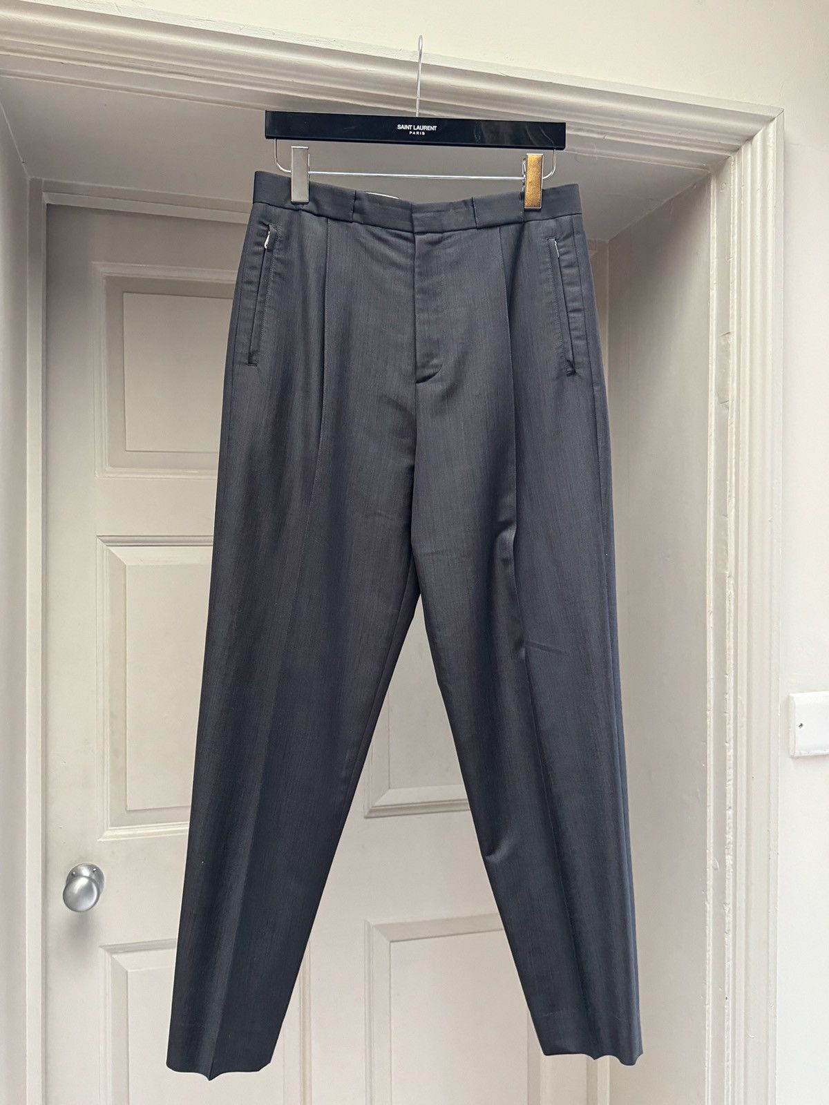 The Row The Row Mens Zipped Pocket Wool Mohair Trousers Grey US 30 Size US 30 / EU 46 - 2 Thumbnail