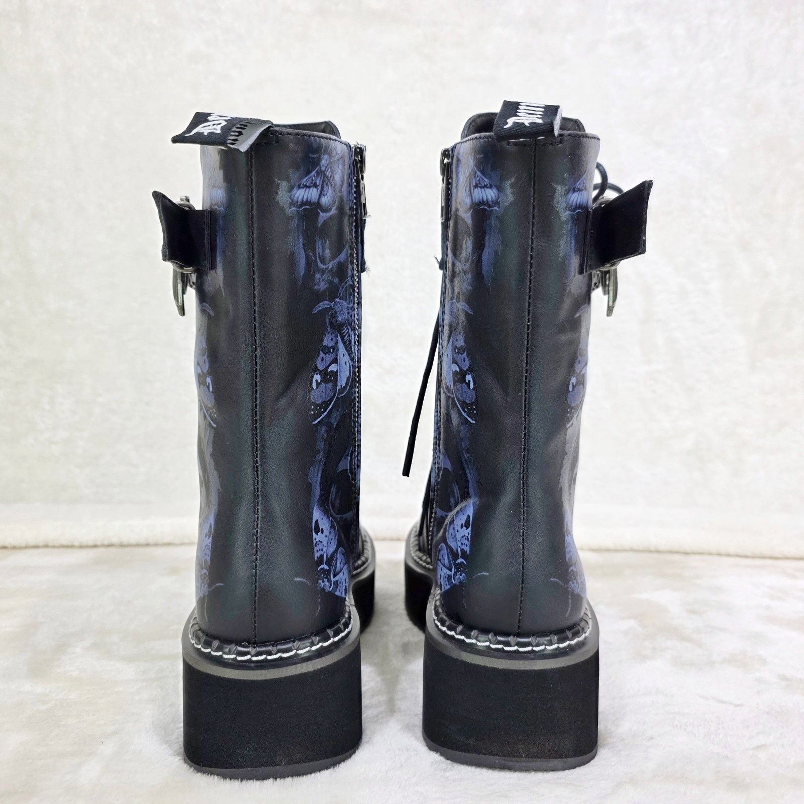 Demonia Cult DEMONIA Emily Death Moth Skull Graphic Print Platform Goth P Size US 7 / IT 37 - 6 Thumbnail