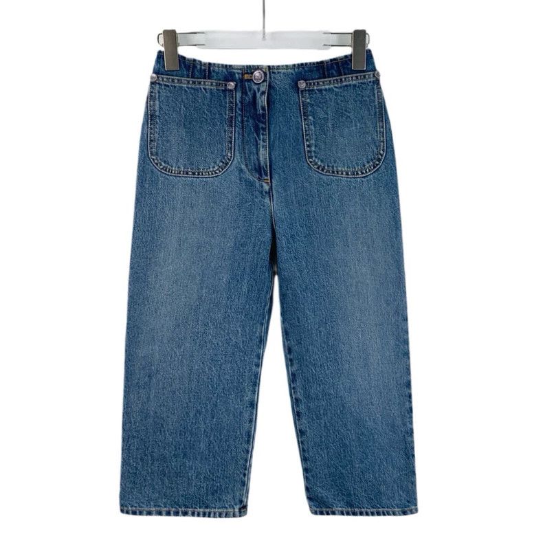 Chanel Chanel Blue washed cotton denim wide-leg trousers Size 24" / US 00 / IT 34 - 1 Thumbnail