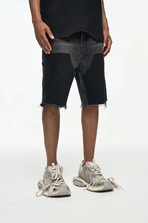 Japanese Brand High street patchwork raw edge logging denim shorts Size US 34 / EU 50 - 6 Thumbnail