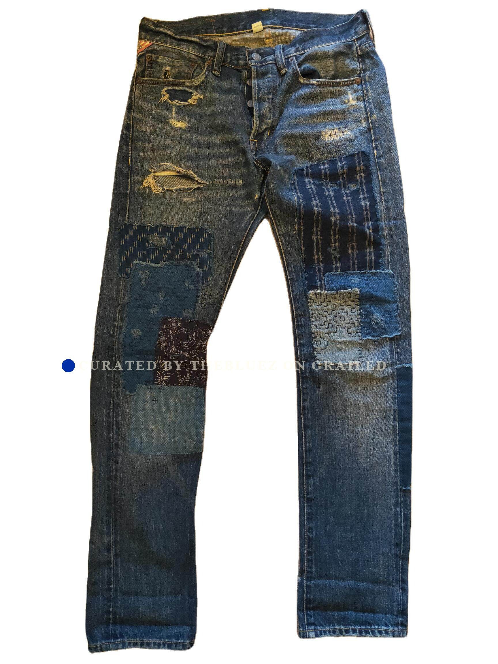 RRL Ralph Lauren RRL Distressed Art Patch Jeans Size US 32 / EU 48 - 1 Thumbnail