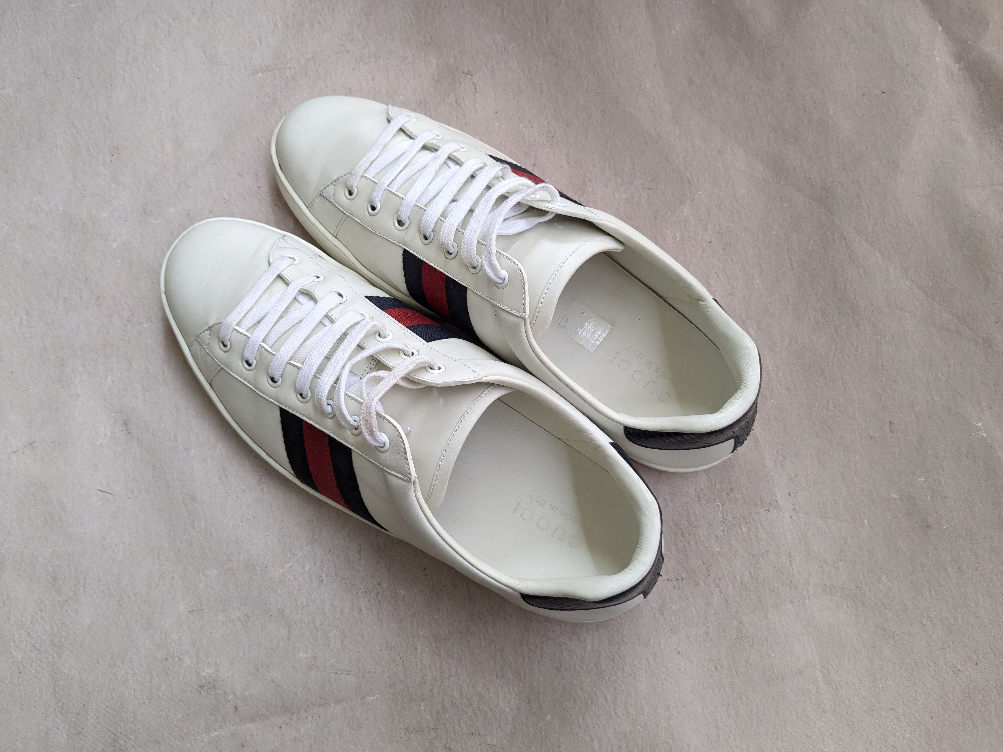 Gucci Gucci Ace Sneakers White 13.5 White Low Tops 386750 Size US 13 / EU 46 - 12 Thumbnail