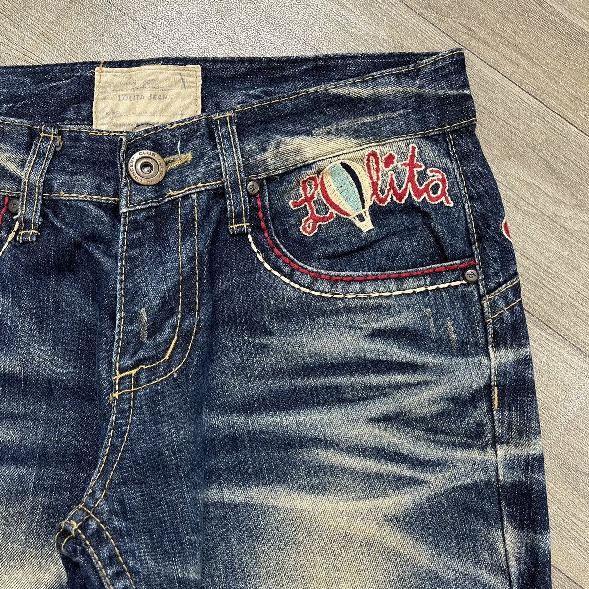 If Six Was Nine × Japanese Brand × Le Grande Bleu (L.G.B.) Vtg Lolita Embroidered Flare Jeans Faded Exotic Denim Y2K Size US 31 - 6 Thumbnail
