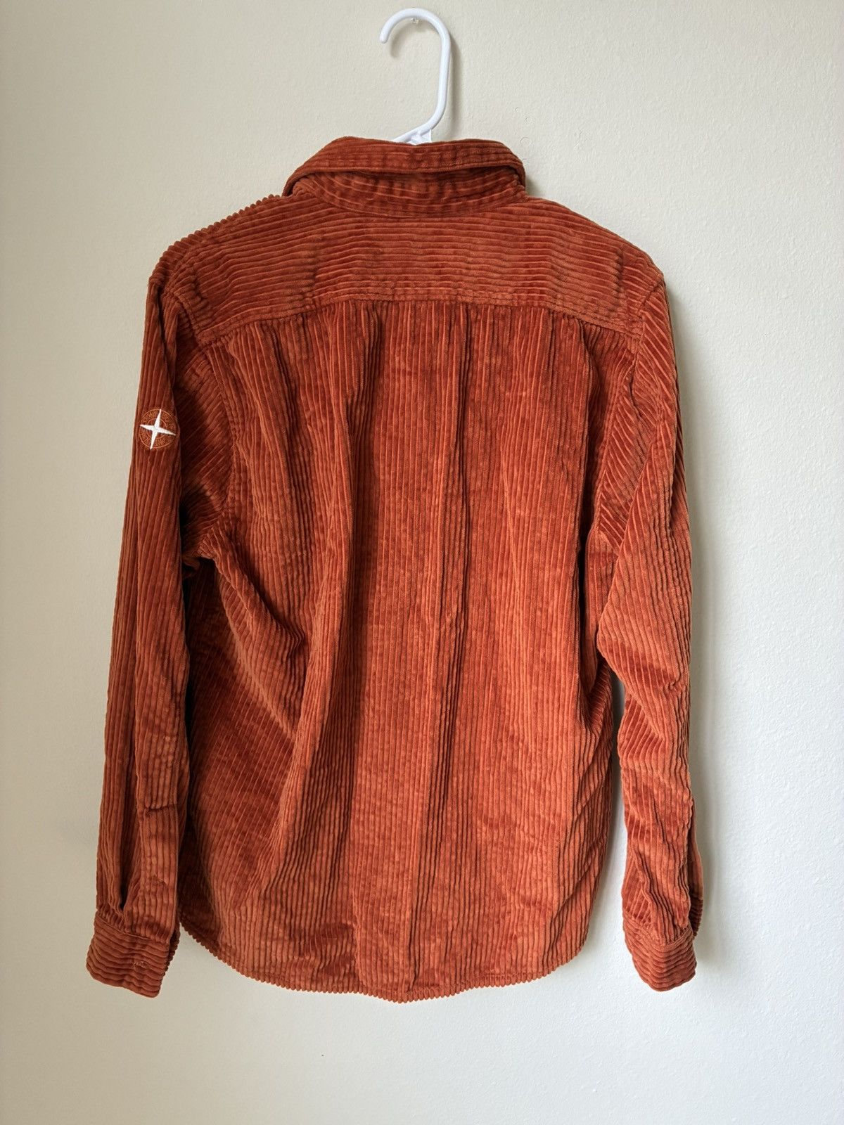 Stone Island citrus orange corduroy flannel