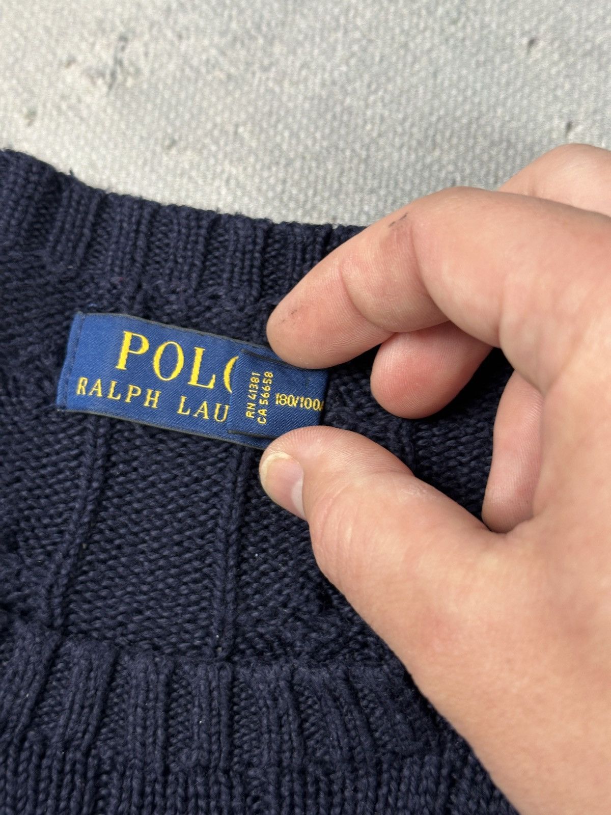 Polo Ralph Lauren Polo Ralph Lauren Navy Cable Knit Cotton Sweater y2k Preppy Size US L / EU 52-54 / 3 - 7 Thumbnail