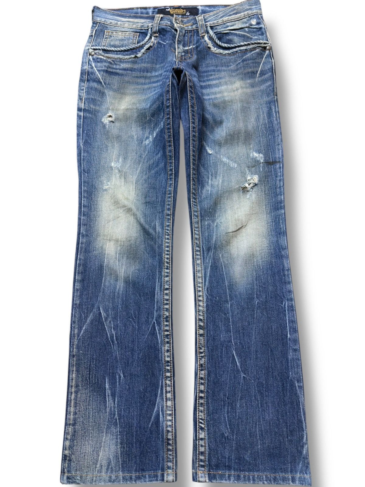 Red Clouds Collective Vintage Cloud 72 Embroidery Faded Whiskers Denim Size US 30 / EU 46 - 1 Thumbnail