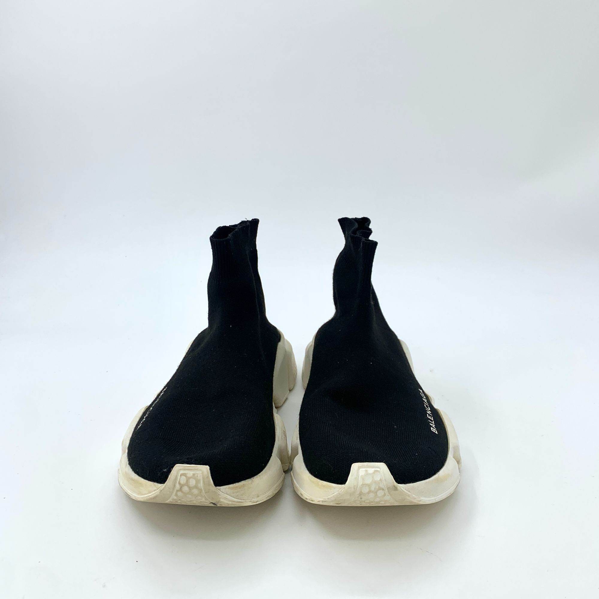 Balenciaga Balenciaga Black Logo Letter Print Chunky Sock Sneakers (Siz Size US 7 / IT 37 - 1 Thumbnail
