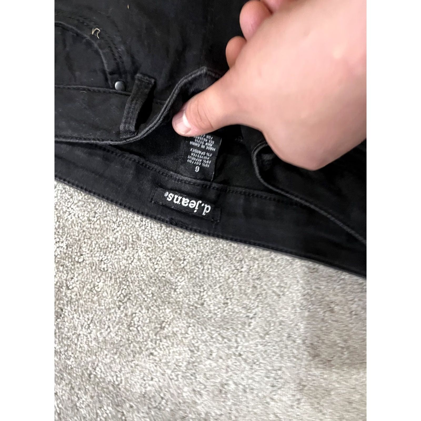 Vintage Womens D.Jeans Skinny Jeans 6 Mid Rise Stretch Black Cotton Blend Solid Denim Pocket Zipper Belt Loops Womens Adult Regular 5-Pocket Design Size 28" / US 6 / IT 42 - 5 Thumbnail