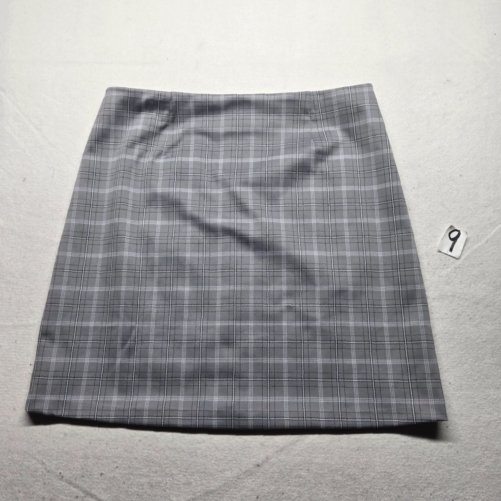 Vintage Philosophy Skirt Adult L Grey Plaid Elastic Waist Knee Length Pencil Straight & Pencil Womens Size 36" / US 14 / IT 50 - 7 Thumbnail