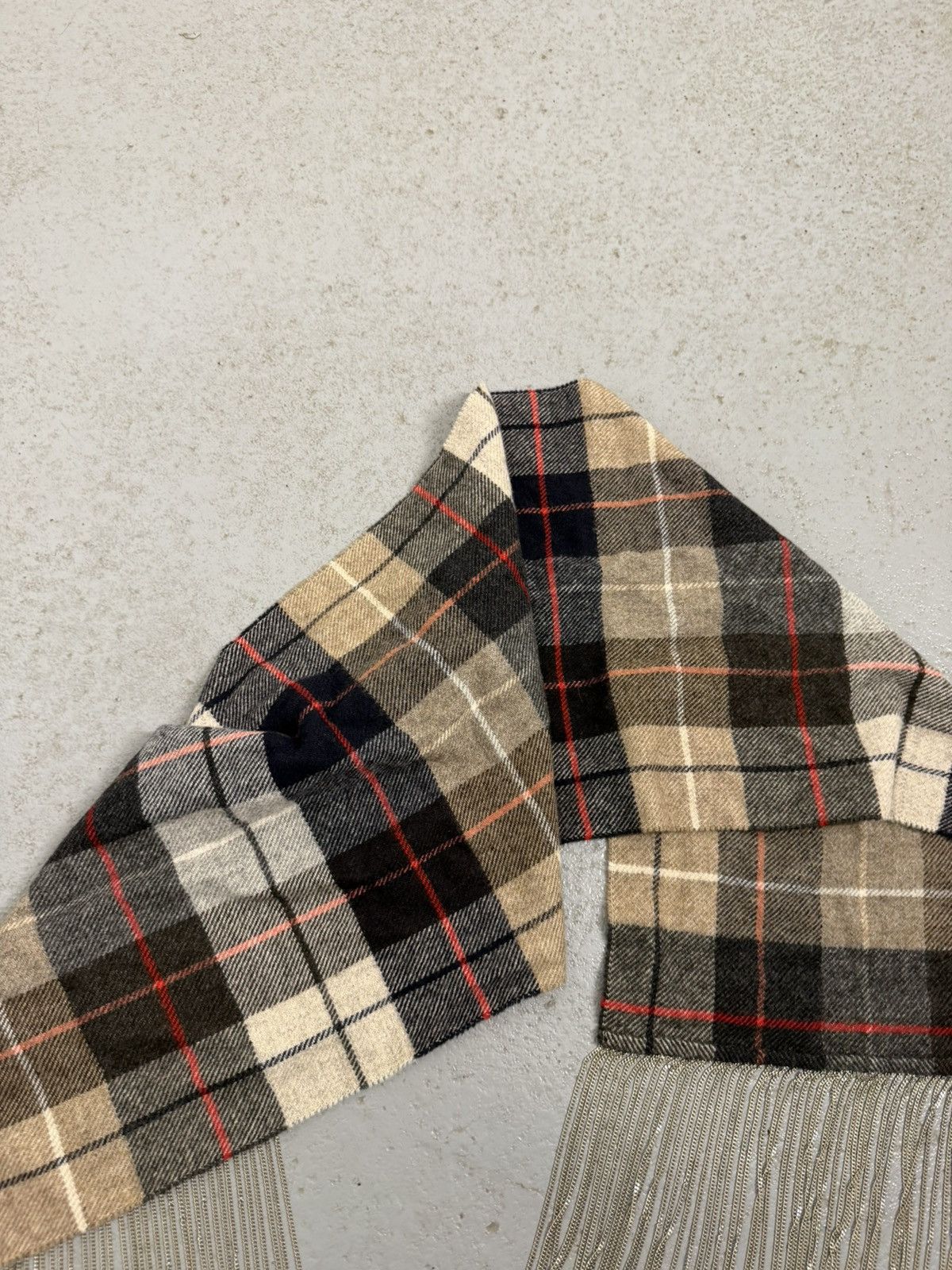 Maison Margiela Maison Margiela Metal Chain Fringe Checkered Scarf Size ONE SIZE - 12 Thumbnail