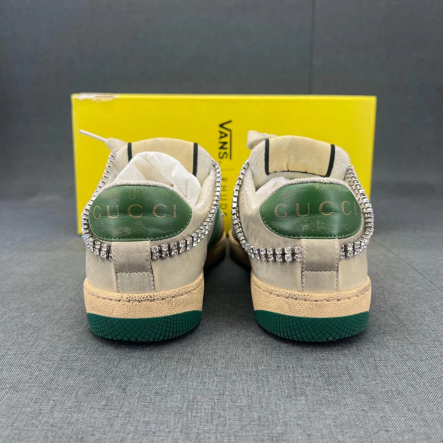 Gucci Gucci Distressed Rhinestone Logo Sneakers 36.5 Size US 6.5 / IT 36.5 - 7 Thumbnail