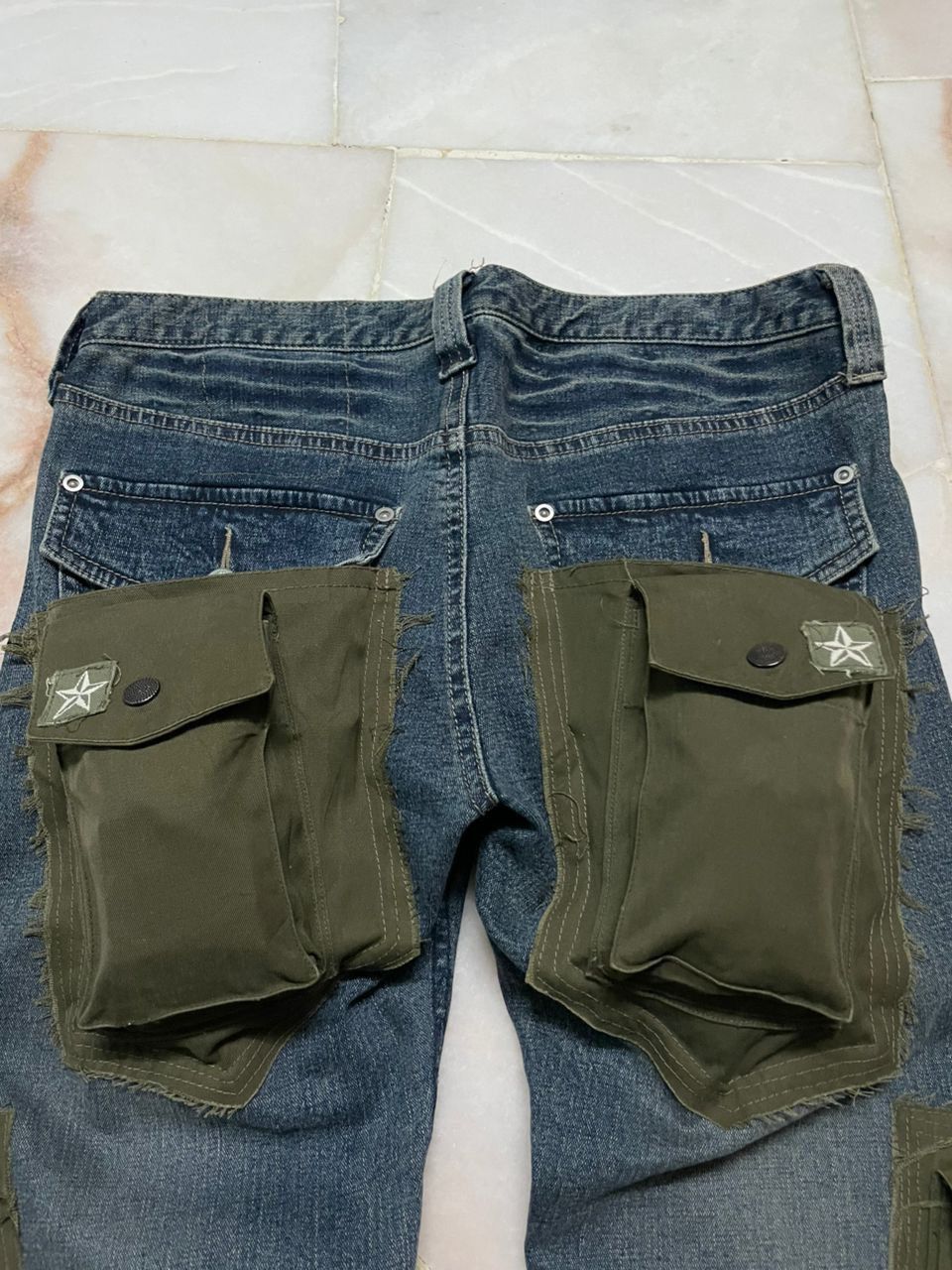 Undercover INSANE💥XIIIth TYPE-P1 RARE DENIM CARGO 3D POCKET SPLIT Size US 33 - 18 Thumbnail