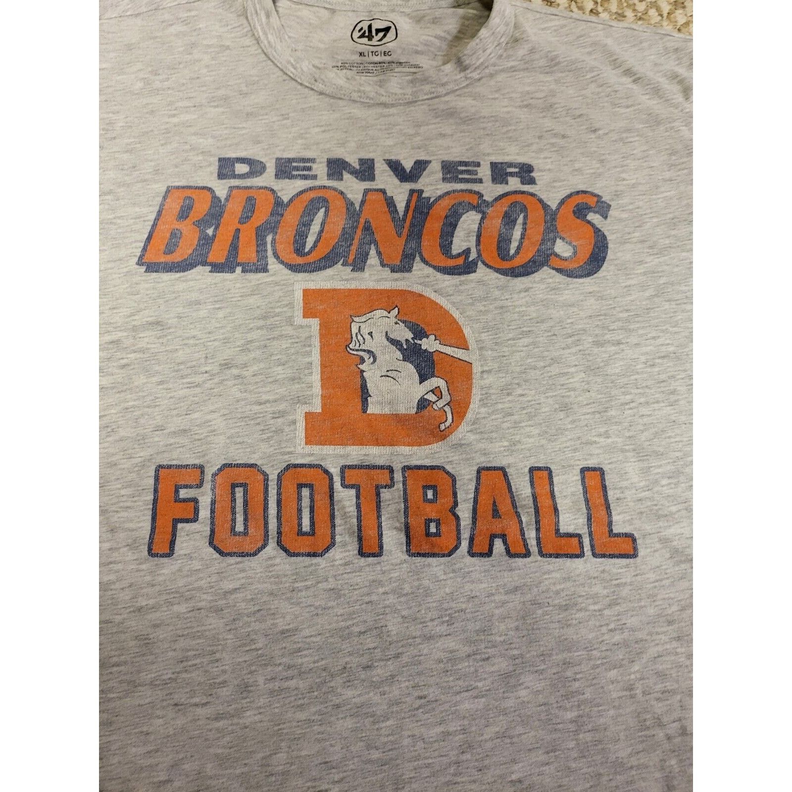 47 Brand Denver Broncos 47 Brand Mens Short Sleeve T-Shirt Size Size 46 - 1 Thumbnail
