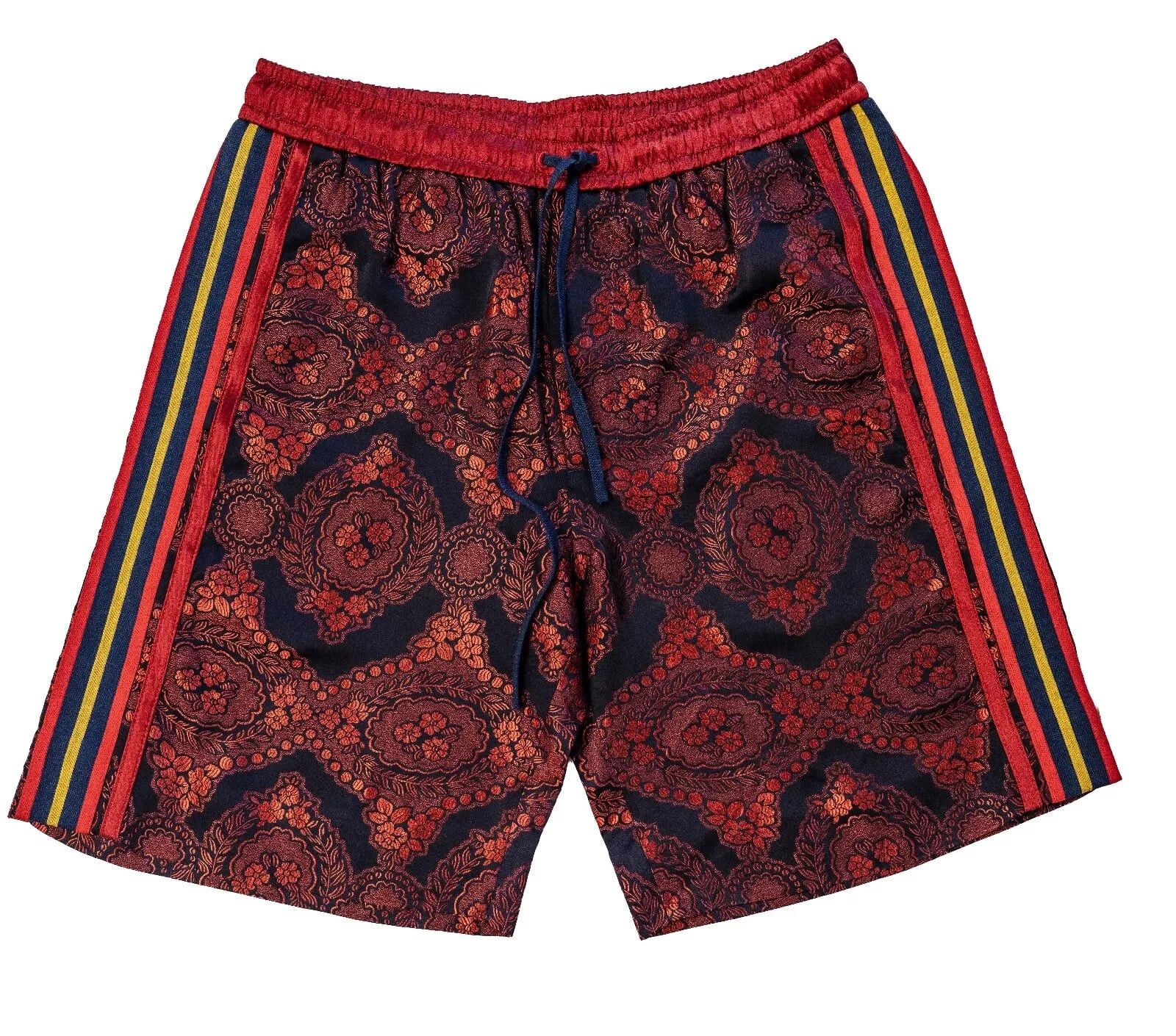 Gucci GUCCI Satin Red Floral Print Jacquard Track Bowling Shorts Size US 28 / EU 44 - 1 Thumbnail