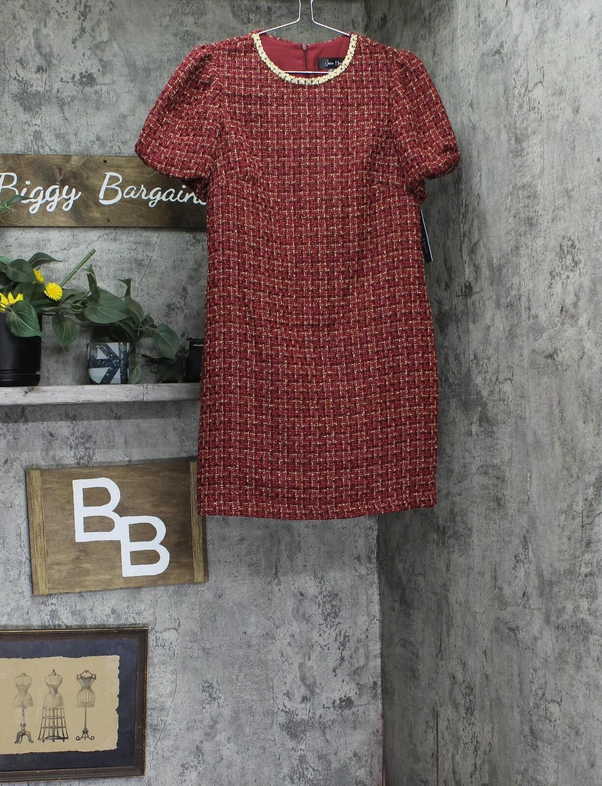 Other Nwt Jessica Howard Neckline Shift Cocktail Dress Red 10p Size L / US 10 / IT 46 - 1 Thumbnail