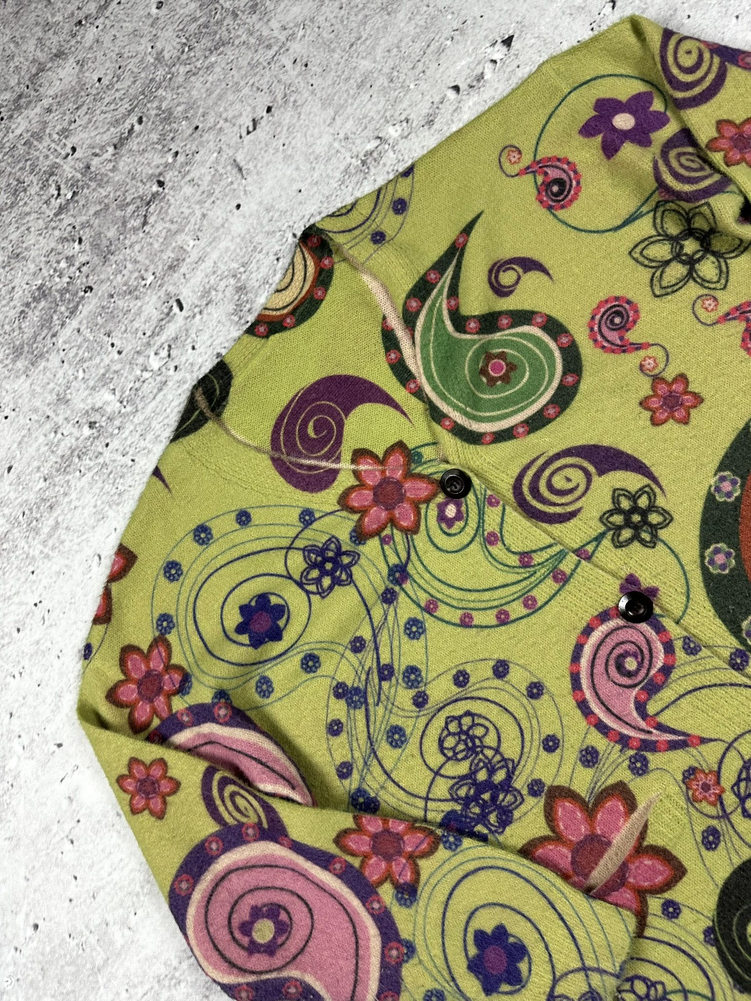Vintage Vintage floral wool cardigan jumper Size US XL / EU 56 / 4 - 2 Thumbnail