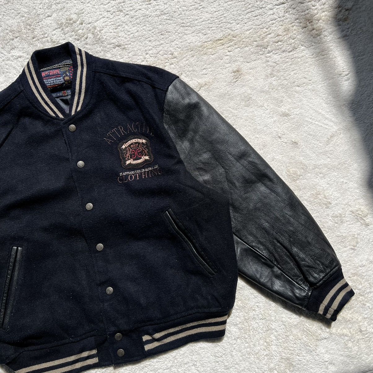 Vintage Varsity Jacket Leather MacHope 90's Letterman Wool Size US M / EU 48-50 / 2 - 2 Thumbnail