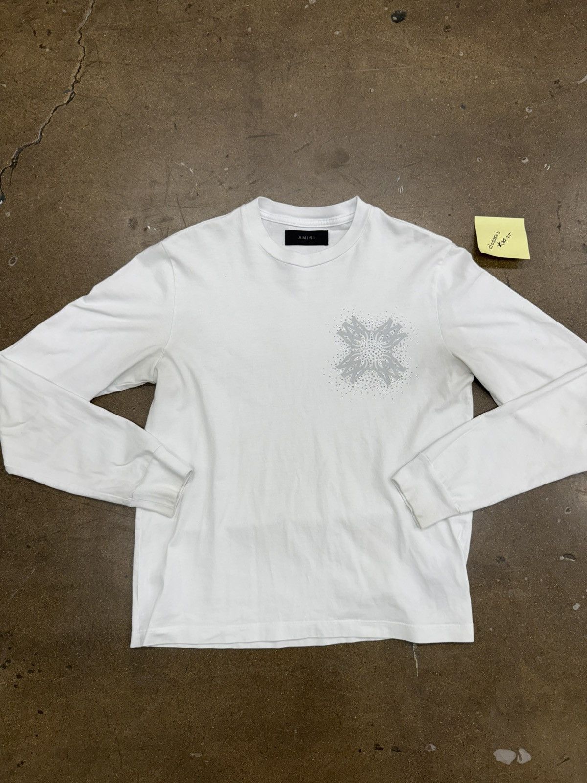 Amiri Amiri White Rhinestone Longsleeve | Grailed