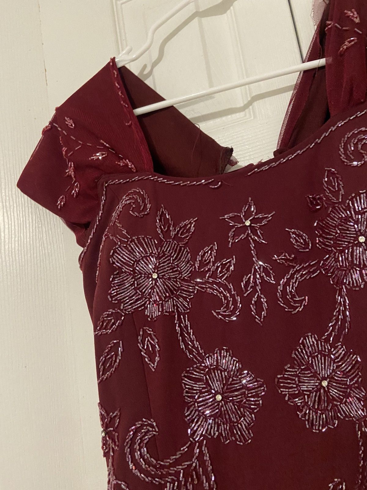 Other Vintage Burgundy Beaded Dress Size M / US 6-8 / IT 42-44 - 2 Thumbnail