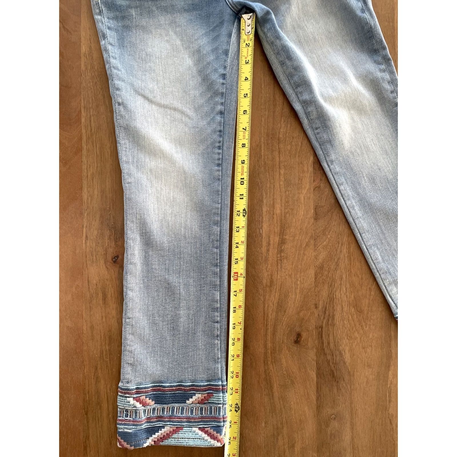 Vintage Driftwood Colette Jeans Women 26x26 Cotton Polyester Spandex Denim Straight Festival Bohemian Embroidered Logo Zipper Button Jeans Women Size 26" / US 2 / IT 38 - 6 Thumbnail