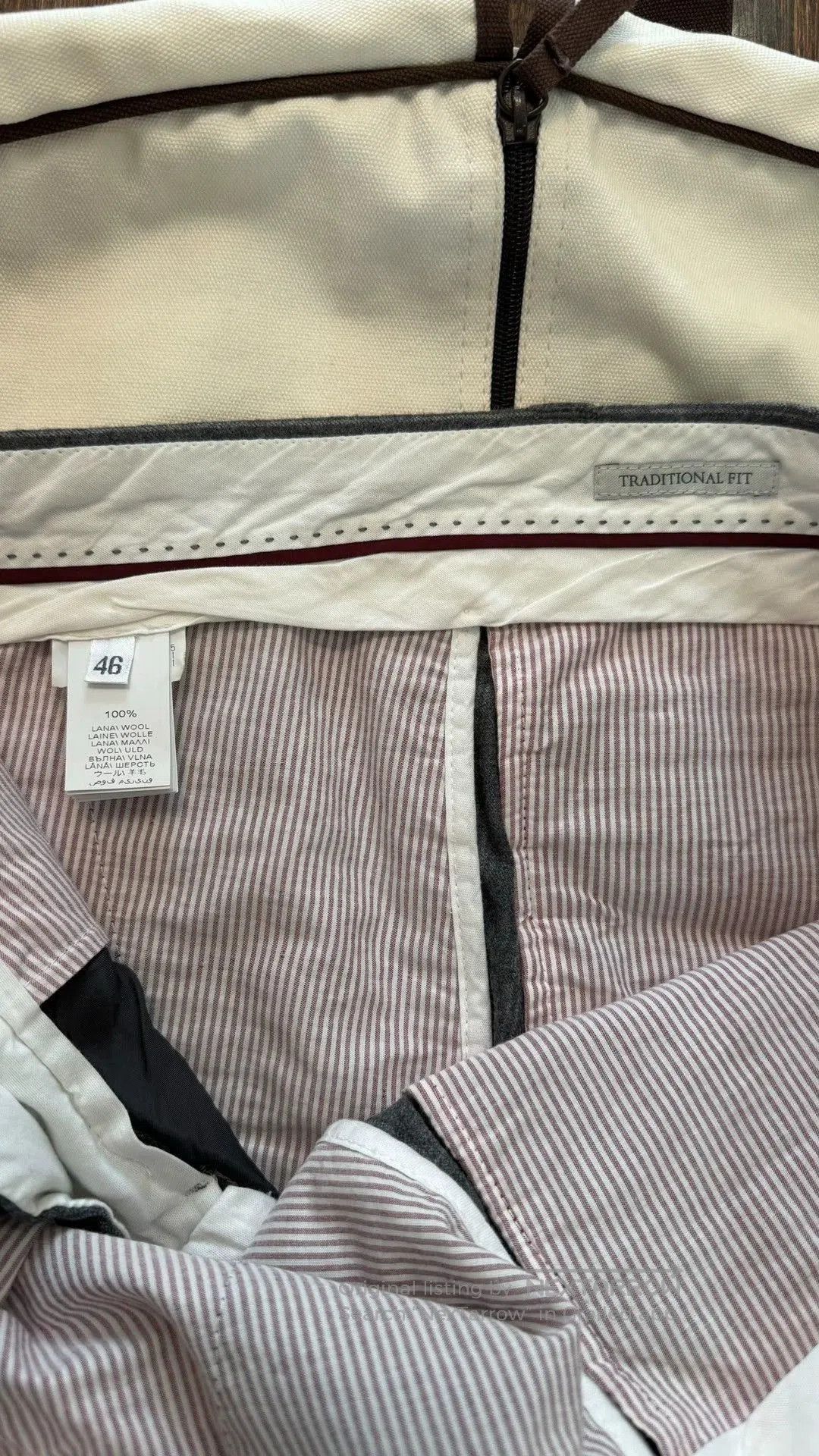Brunello Cucinelli Gray Striped Tailored Pants Size 30. Size US 30 / EU 46 - 4 Thumbnail
