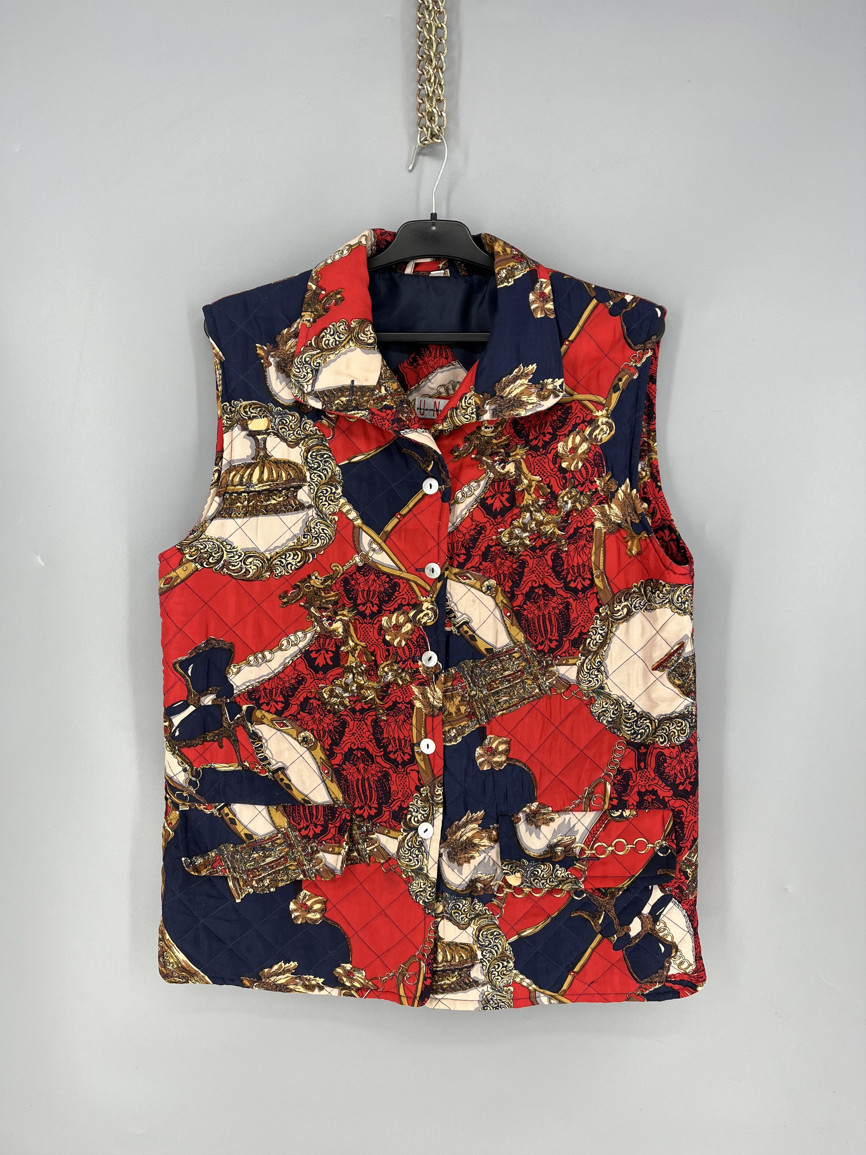Vintage Vintage U No Quilted Baroque Print Vest Waistcoat Size 40 Size M / US 6-8 / IT 42-44 - 1 Thumbnail