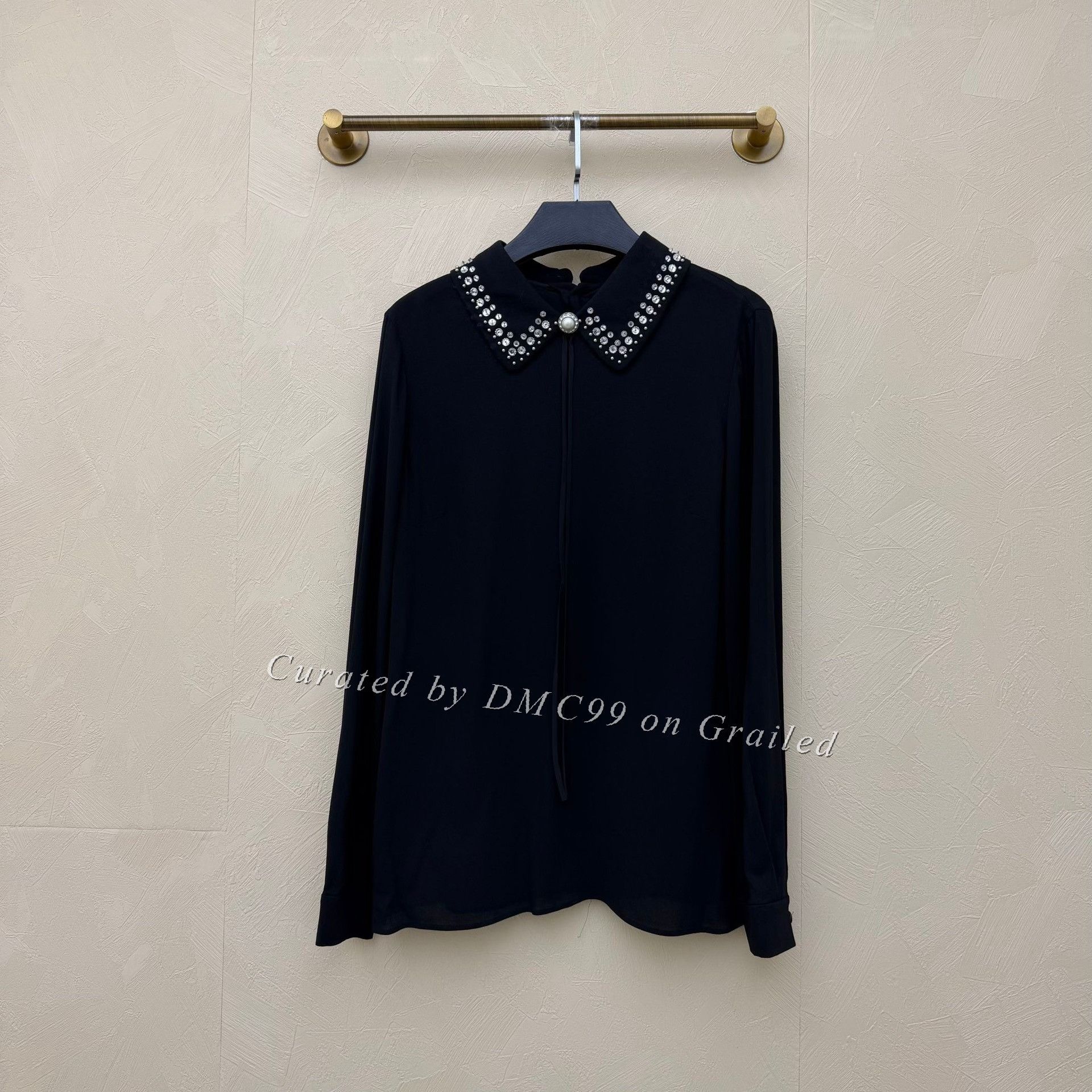 Miu Miu Miumiu Crystal Pearl Peter Pan Collar Shirt Coat Size S / US 4 / IT 40 - 1 Thumbnail