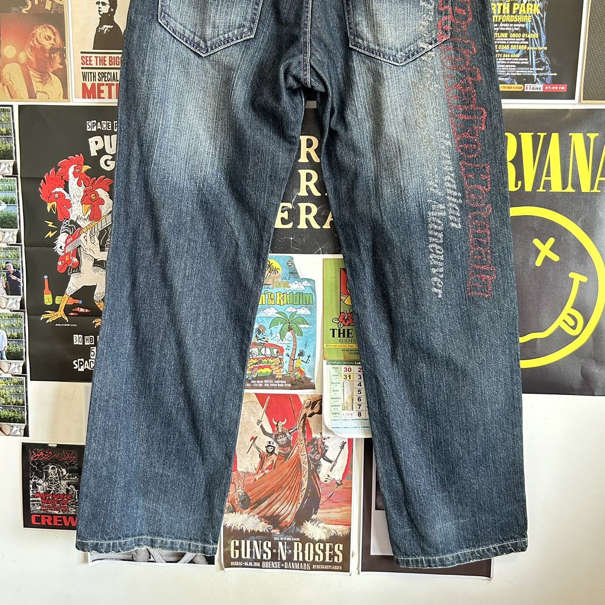 Vintage Vintage Japanese Denim Rasta Marijuana Leaf Print and Patch Size US 34 / EU 50 - 9 Thumbnail