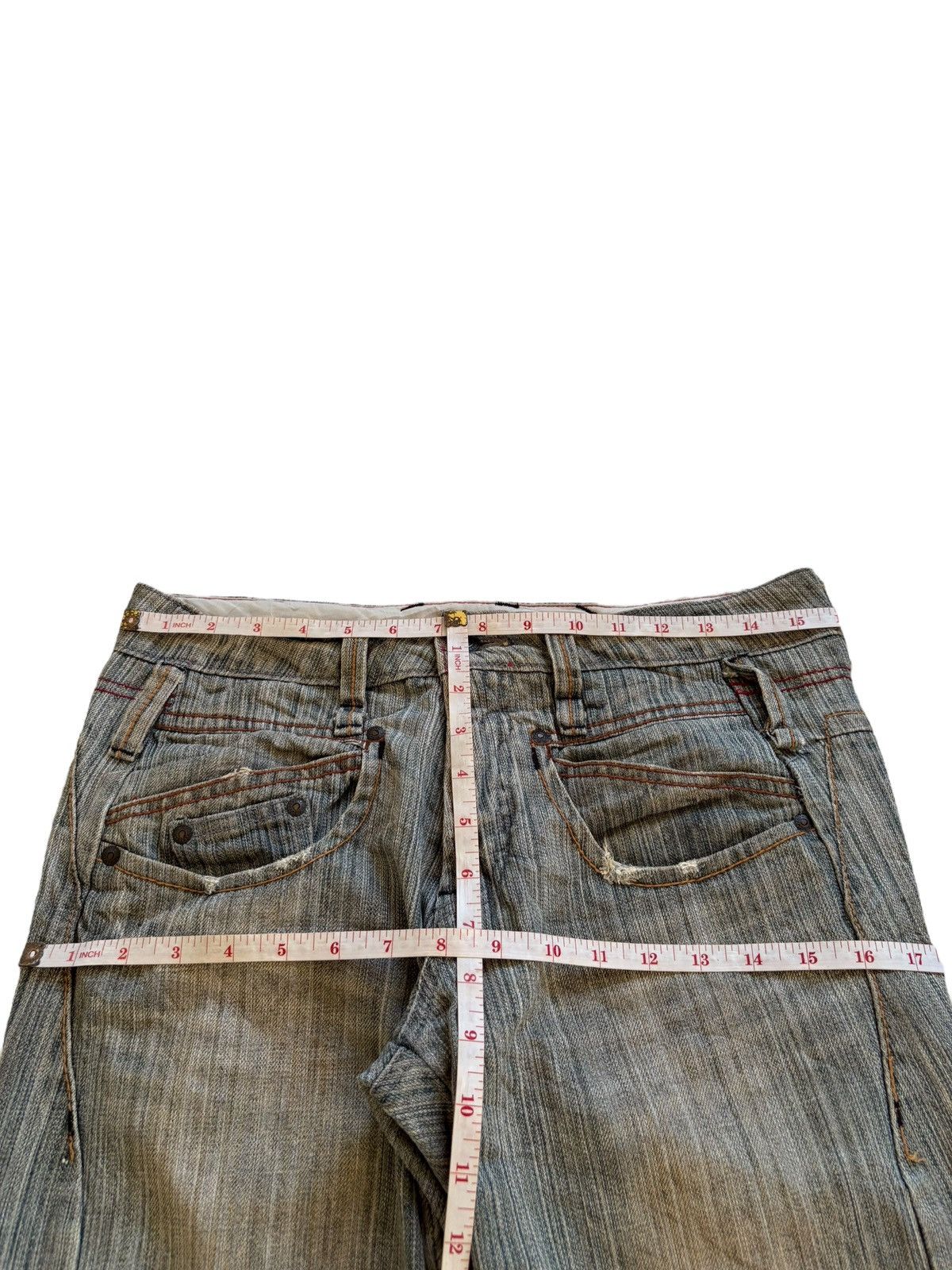 Japanese Brand × Number (N)ine Vintage Japanese Brand Mud Wash Distressed Flare Jeans Size US 32 / EU 48 - 12 Thumbnail