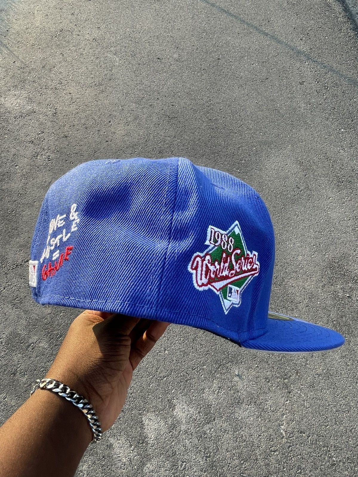 New Era 59FIFTY BLUE LOS ANGELES DODGERS FITTED HAT Size 38 - 2 Thumbnail