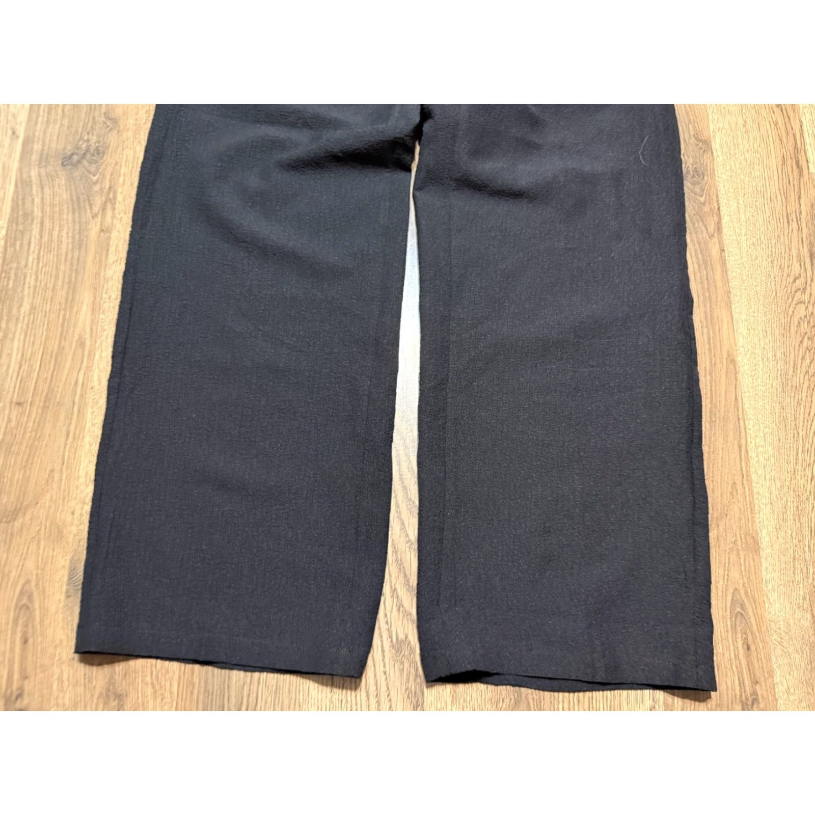 Shein SheIn Pants, Women's Size Small, Black, Wide Leg Pull On Pants, Belt, Black, Regular, Casual, Polyester, Ankle, 3/4 Length? Size 28" / US 6 / IT 42 - 3 Thumbnail
