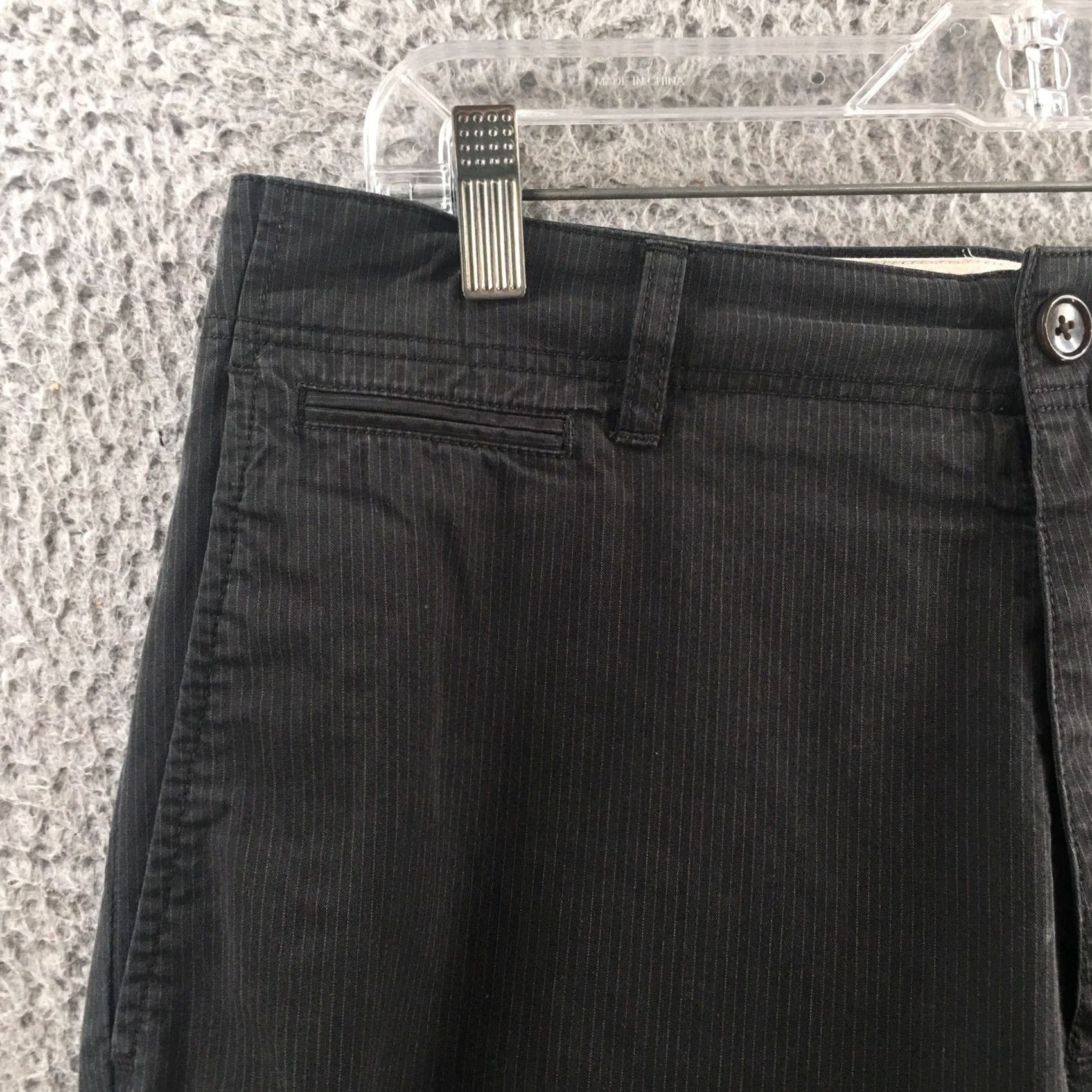 Banana Republic Banana Republic Pants Mens 33x30 Charcoal Pinstripe Chino Zip Fly Straight Leg Pants Mens Regular Cotton Slim? Size US 33 - 3 Thumbnail