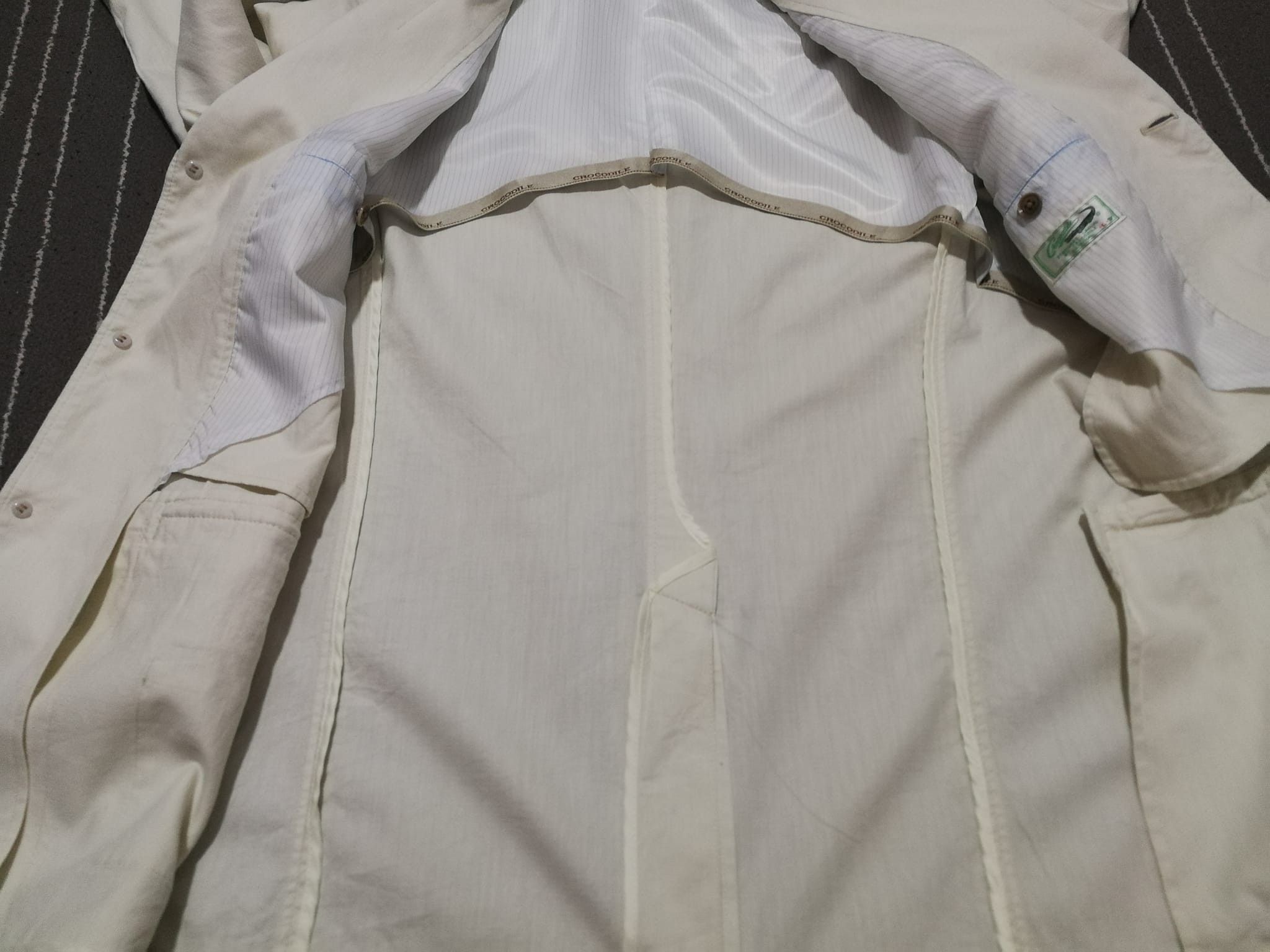 Japanese Brand Crocodile blazer cotton cream M 1775 Size 38S - 3 Thumbnail