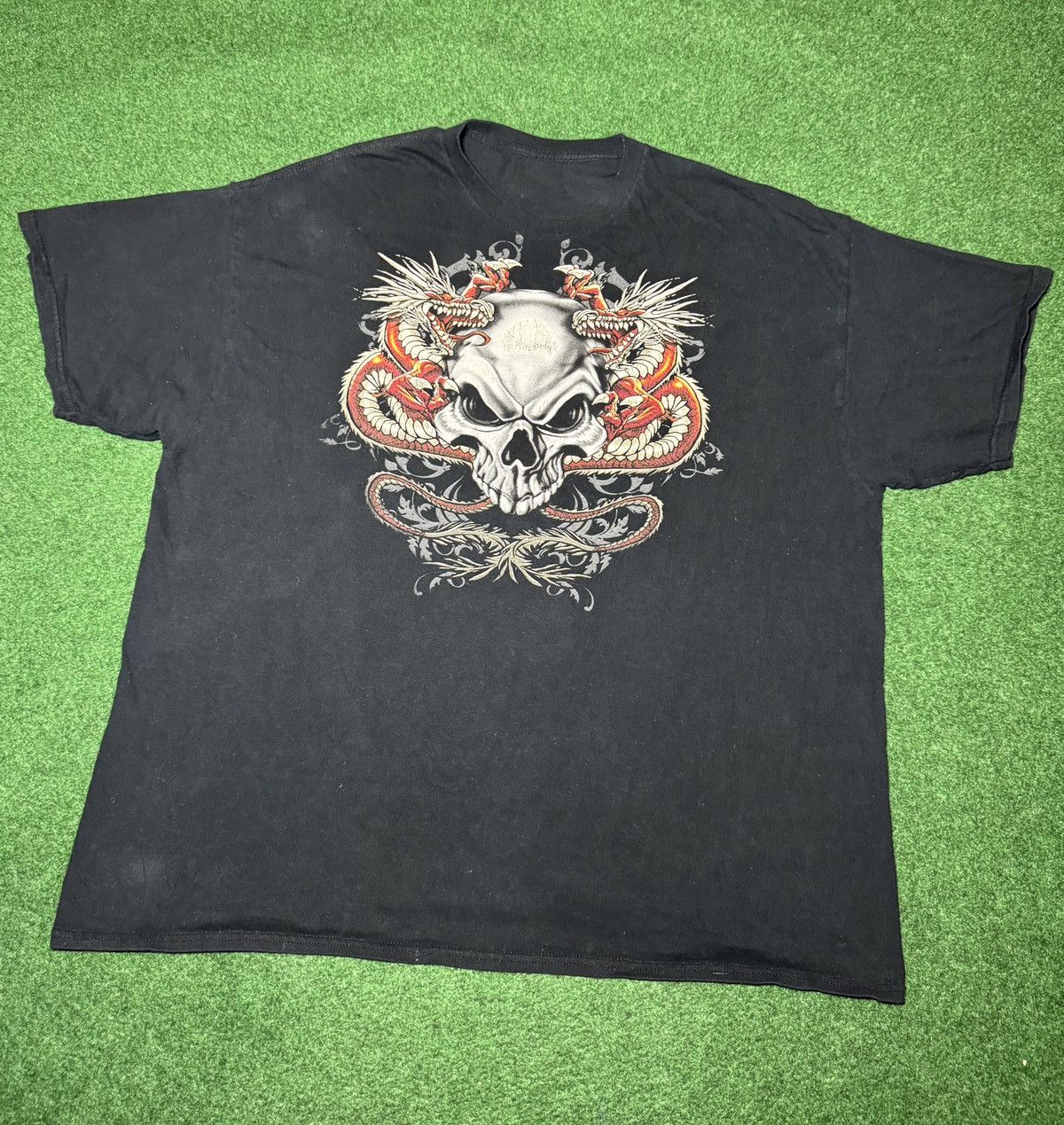 JNCO Y2K Jnco Style Dragon Skull Graphic Grunge Skater T Shirt Size US XL / EU 56 / 4 - 1 Thumbnail
