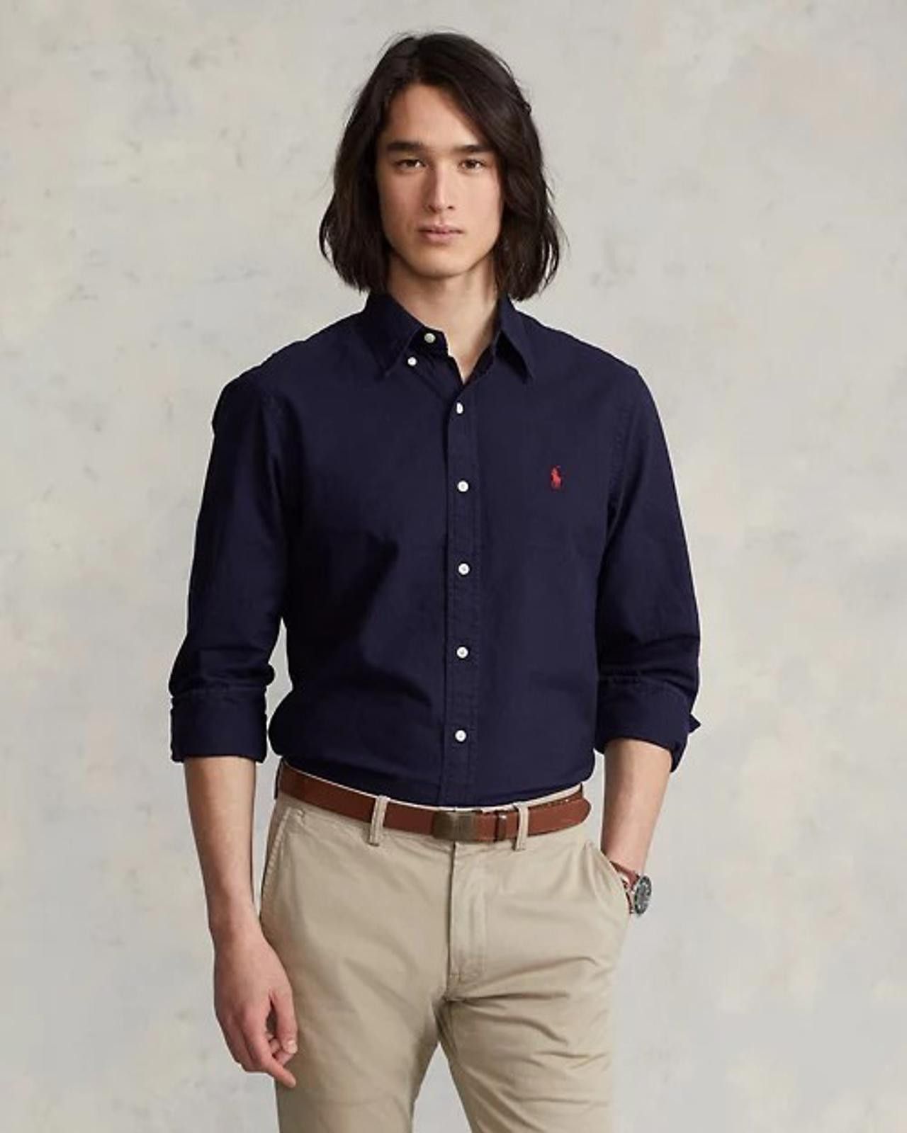 Polo Ralph Lauren Unisex Ralph Lauren Classic Oxford Shirt Navy Blue Medium Size US M / EU 48-50 / 2 - 7 Thumbnail