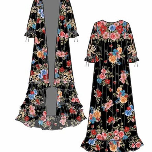 Johnny Was Johnny Was Royal Long Ruffle Kimono Size M / US 6-8 / IT 42-44 - 5 Thumbnail